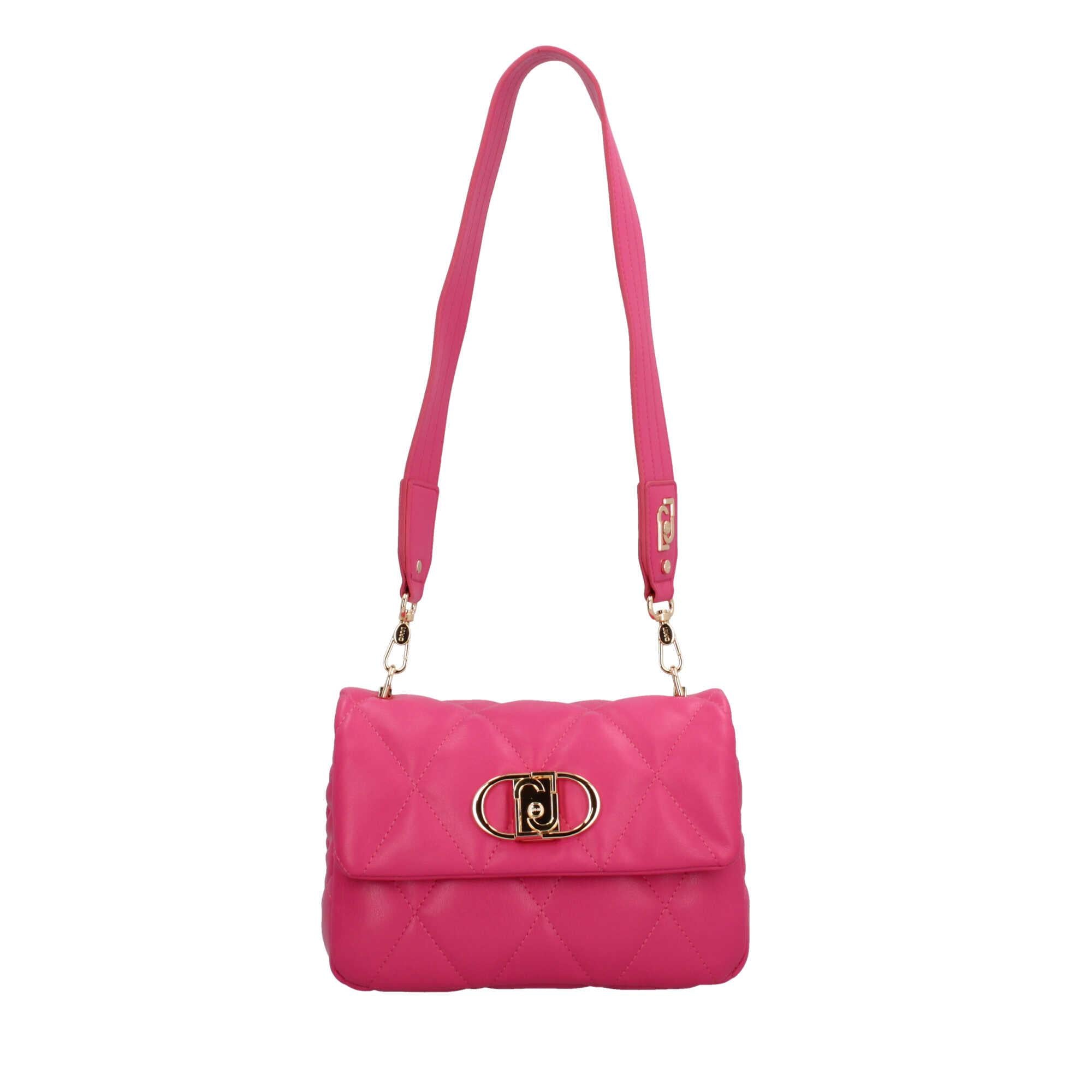 Borsa a spalla matelassè con logo Liu Jo