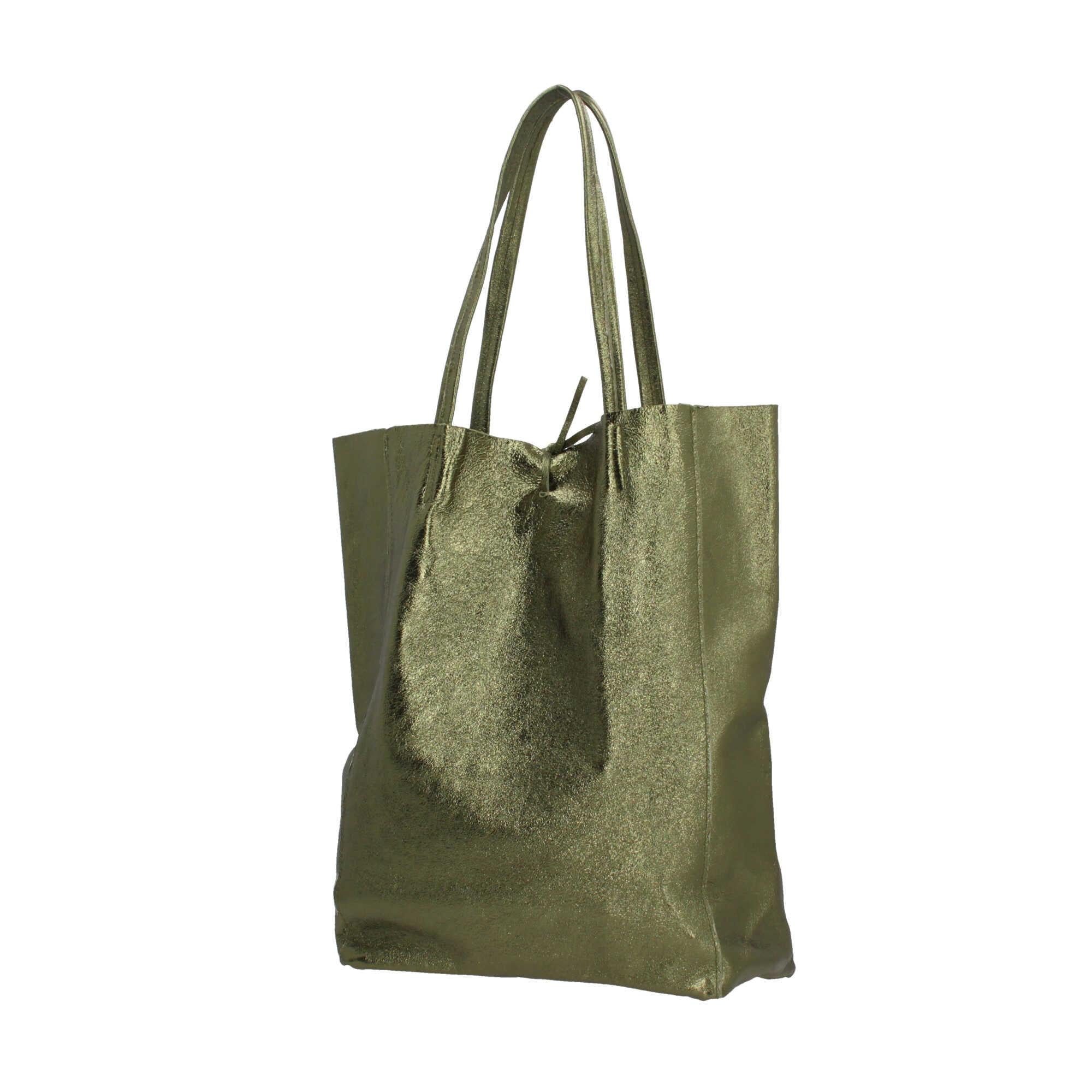Borse shopping a spalla in vera pelle Made In Italy