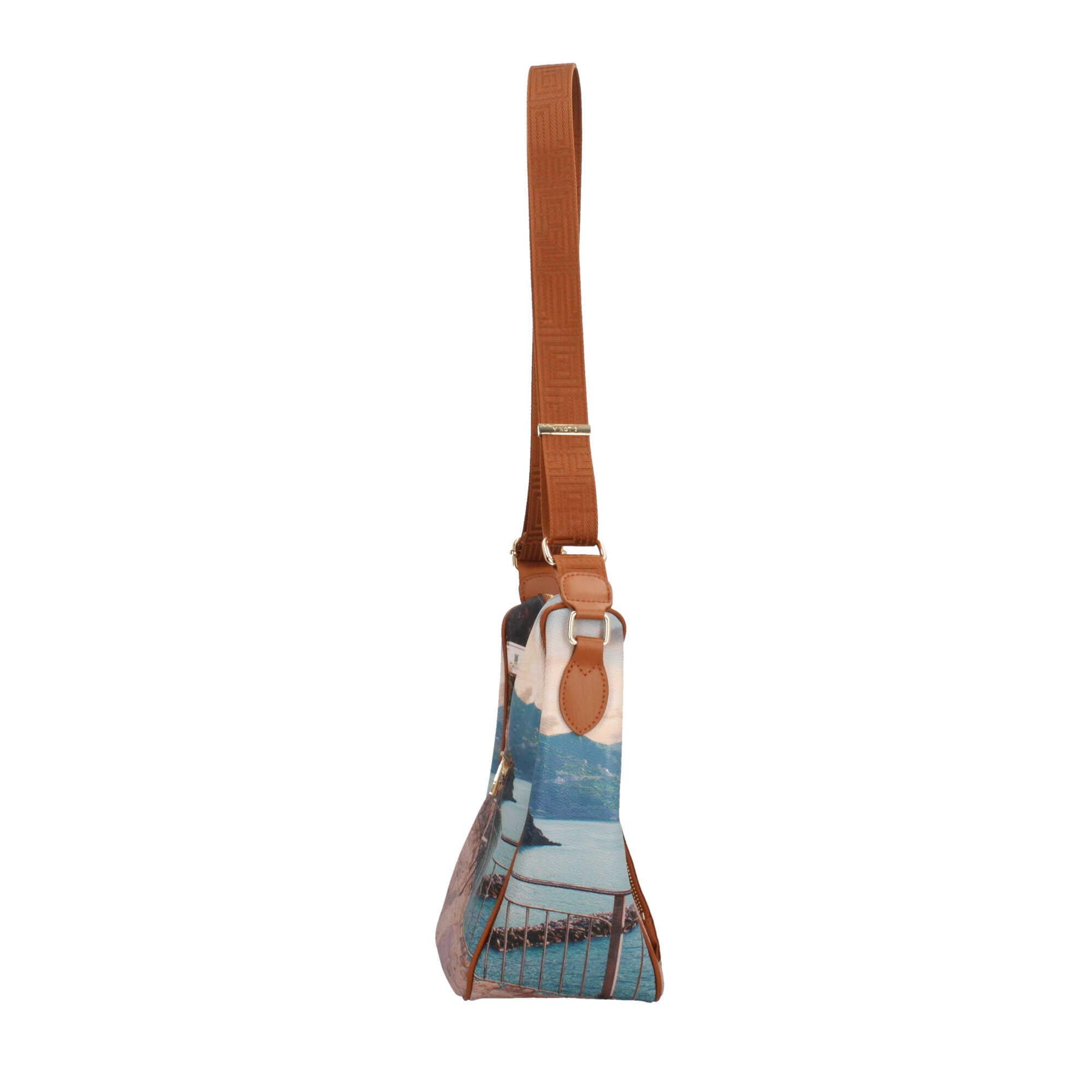 Borsa a tracolla con citta y not
