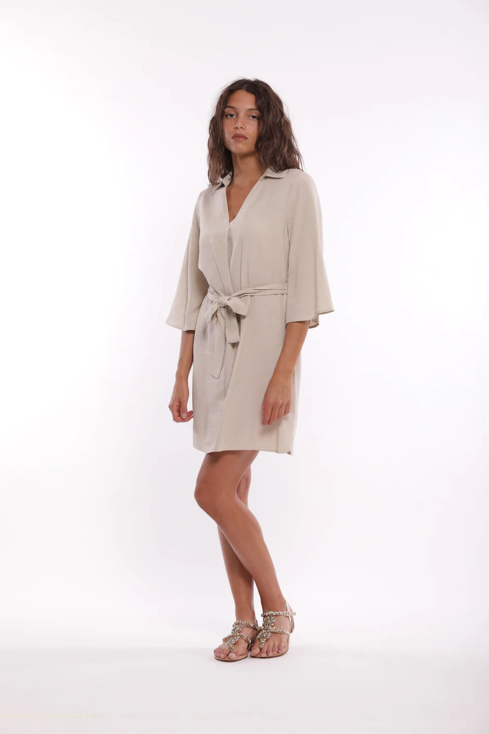 Vestito corto con cintura in vita Susy Mix Bianco XL | Giò Fashion