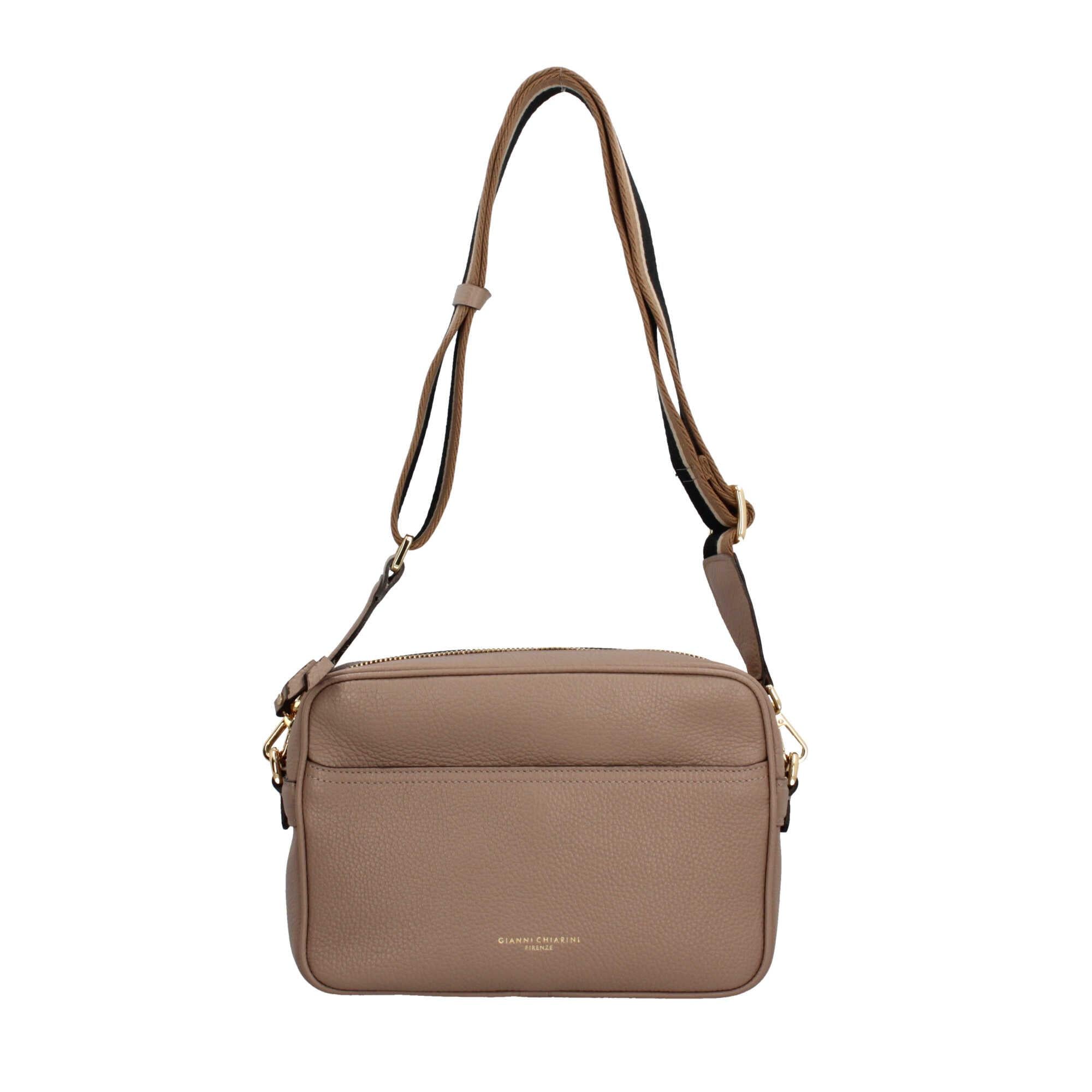 Gianni Chiarini Sporty Chic - Borsa a Tracolla in Pelle Grana con Tracolla a Contrasto