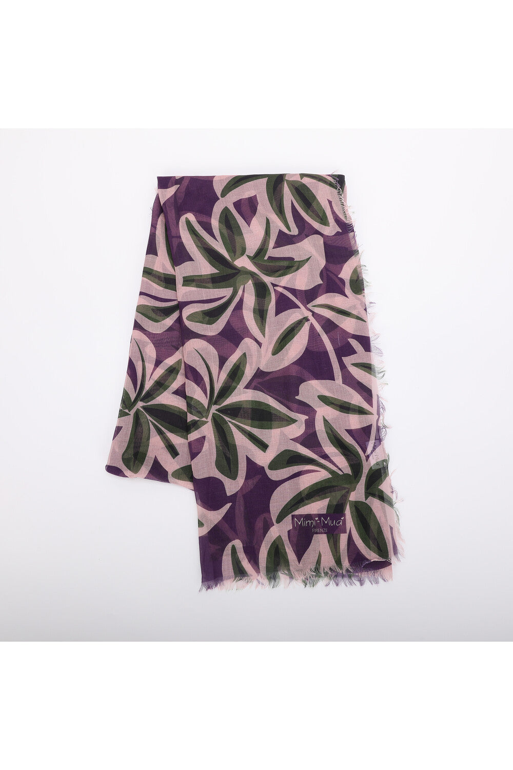 Sciarpa donna Mimi Mua con fantasia moderna Viola TU | Giò Fashion