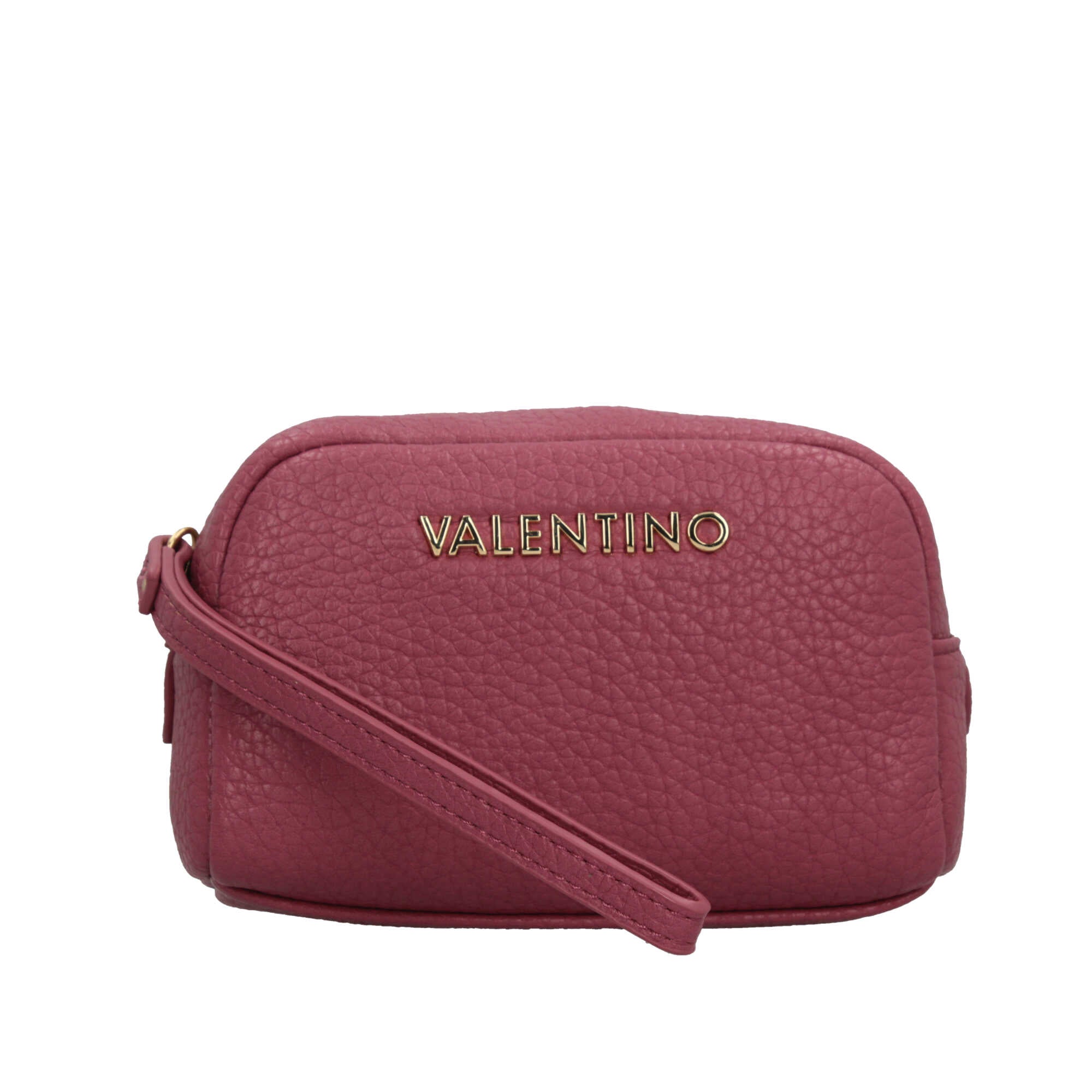 Valentino beauty case compatto con logo e zip