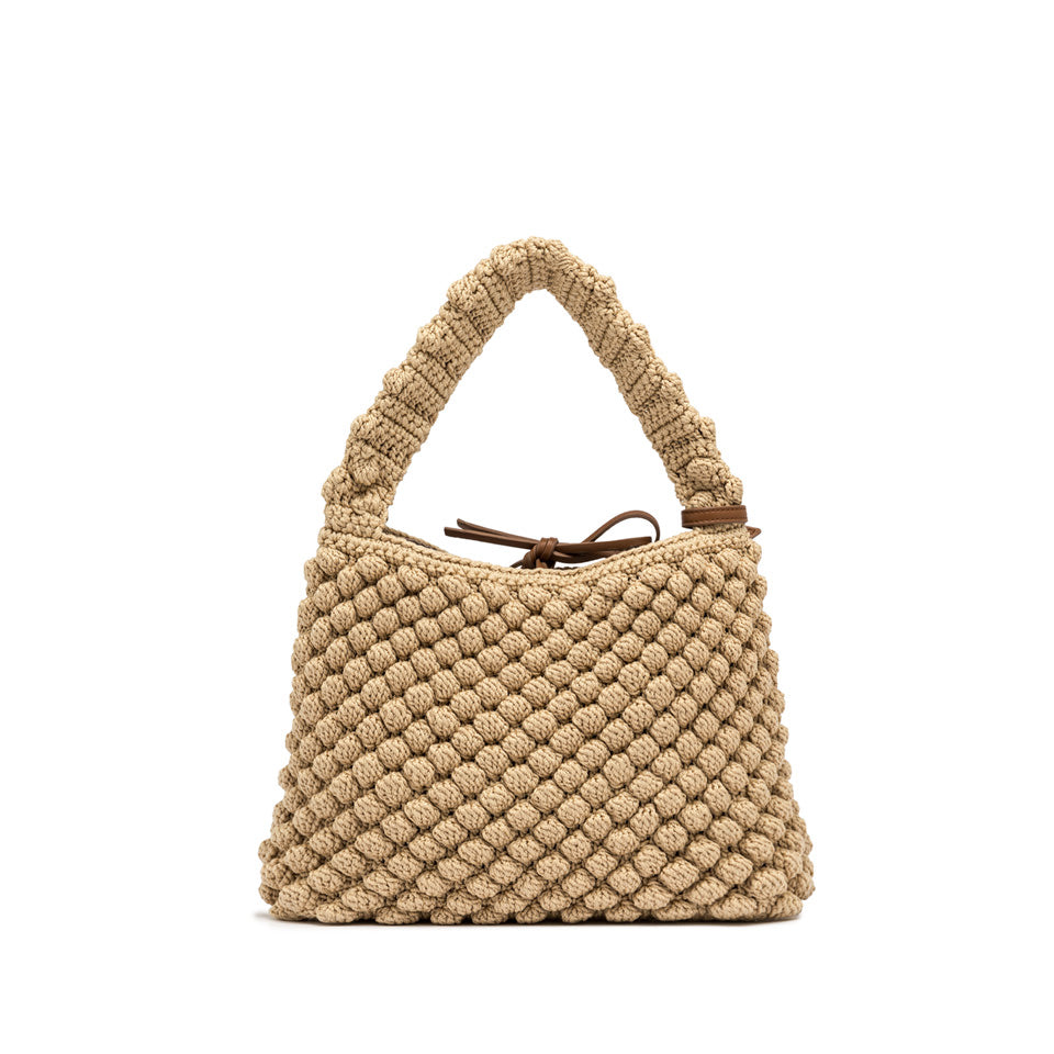 Pouch Gianni Chiarini Bella in tessuto lavorato con tracolla regolabile Beige TU | Giò Fashion