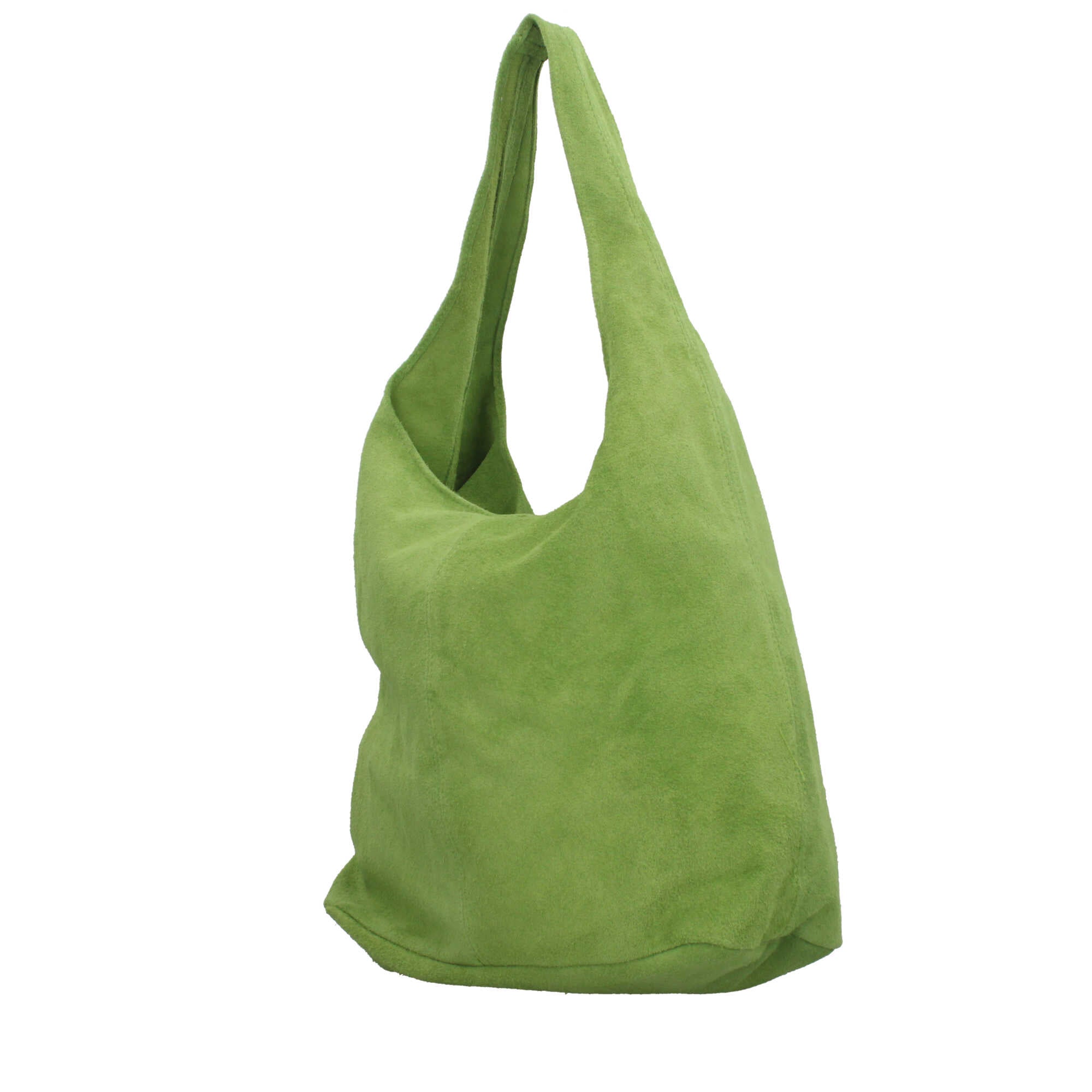 Borsa a spalla in camoscio Made in Italy dal design contemporaneo