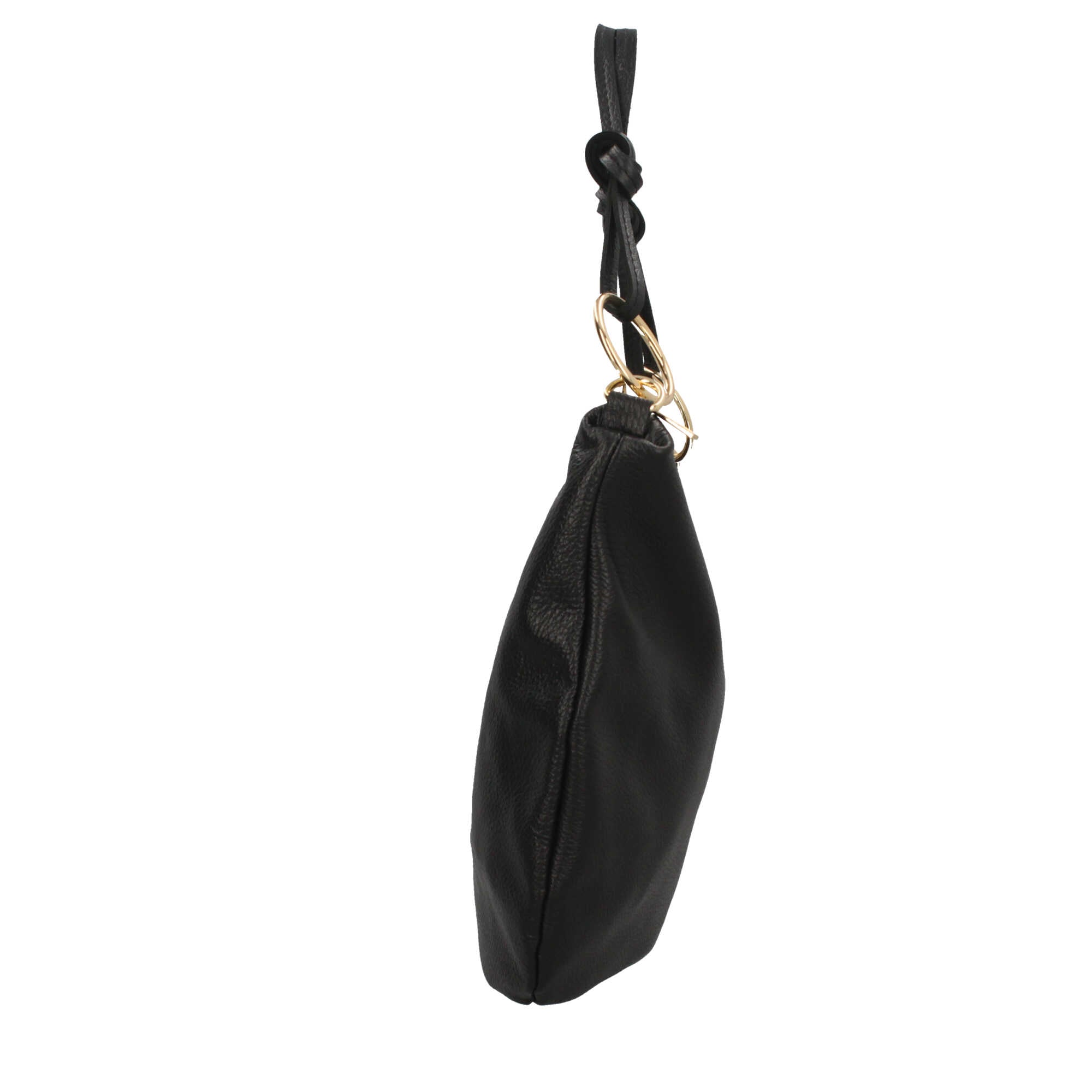 Borsa a spalla in pelle Made in Italy con manico ad anelli