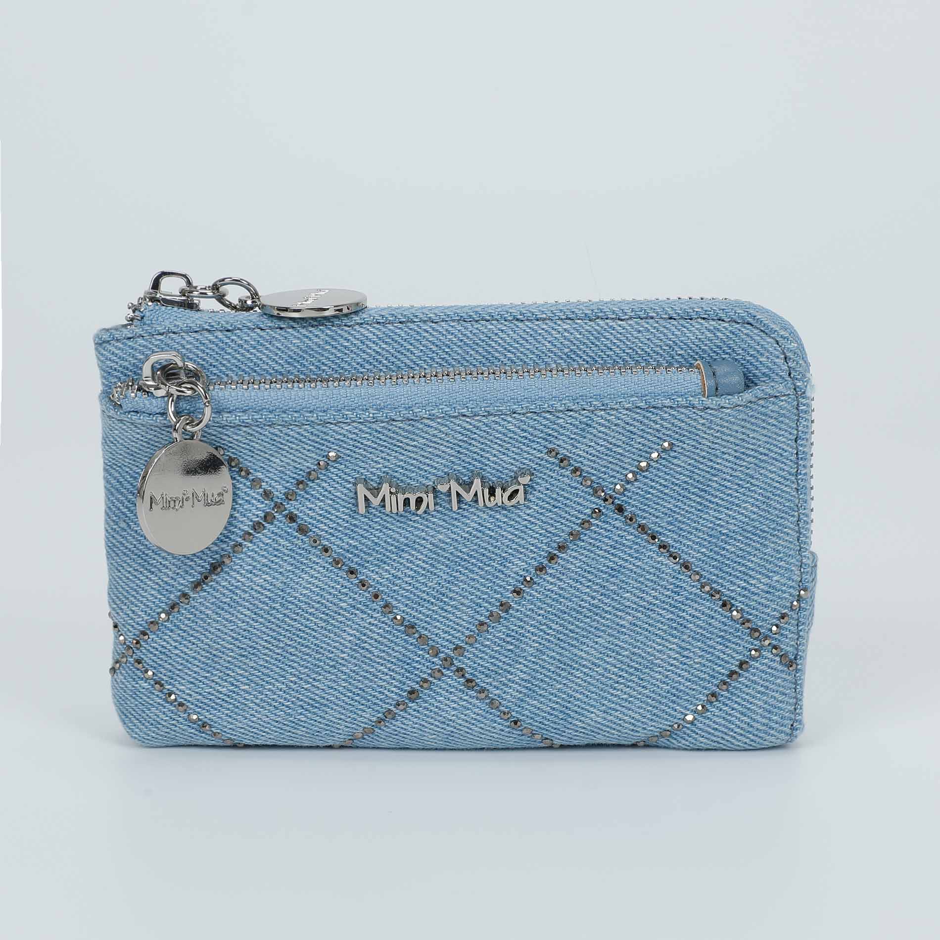 Portafoglio Mimi Mua piccolo in jeans con zip
