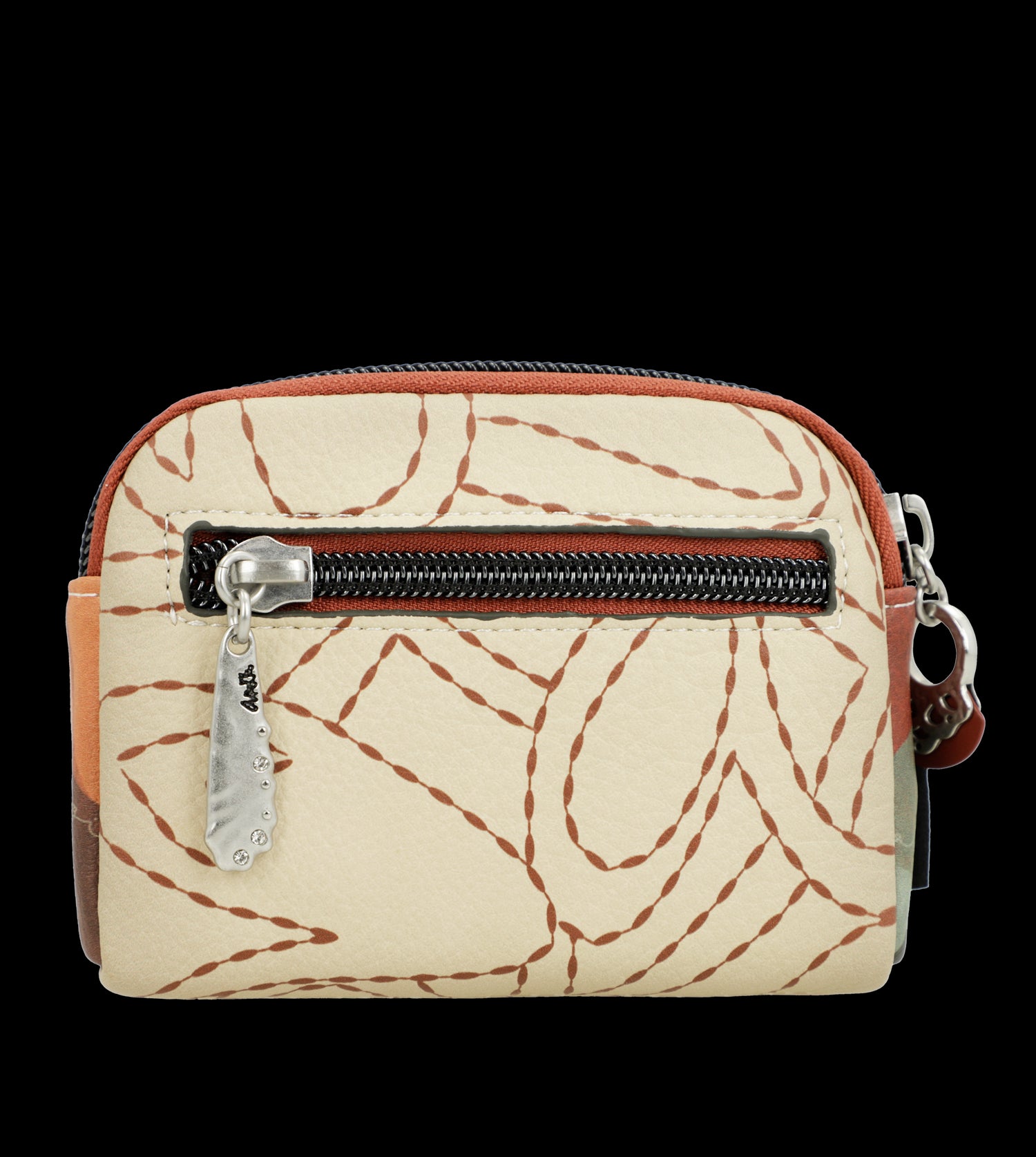 Portamonete Anekke compatto con zip e design artistico