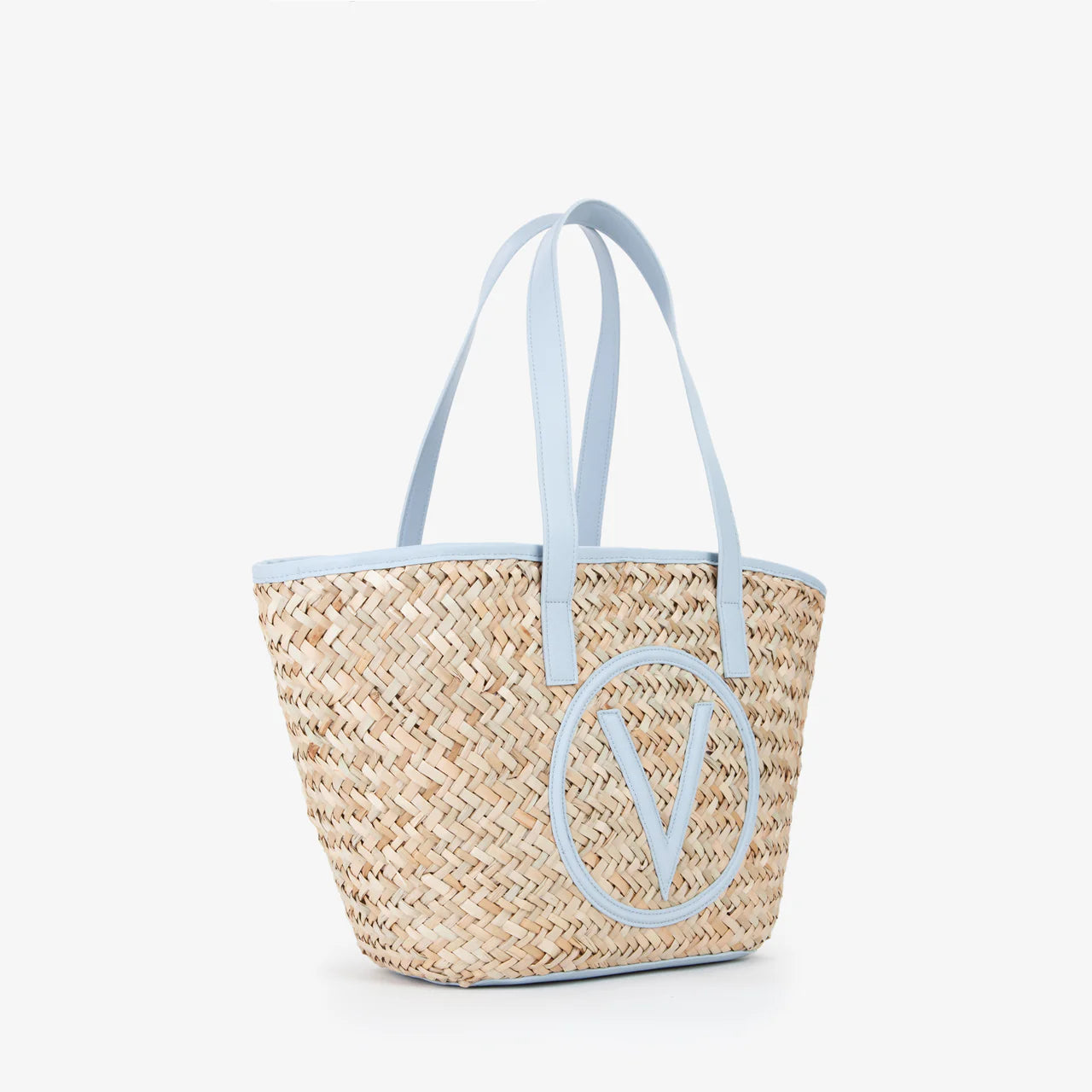 Borsa shopping Valentino in paglia con logo frontale