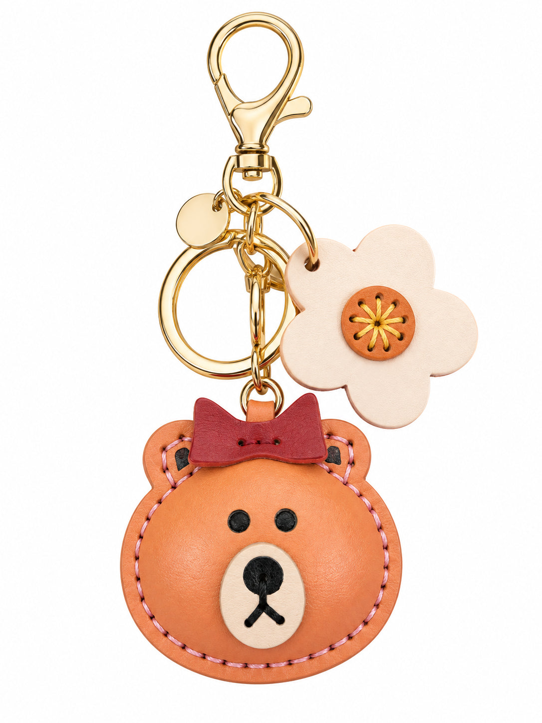 Portachiavi YNot? Donna con Orsetto e Fiore – Charm Decorativo per Borsa e Chiavi