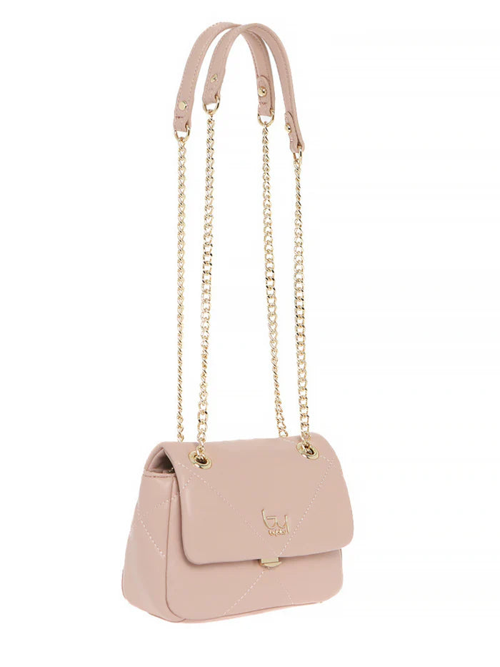 Borsa a tracolla donna By Byblos compatta ed elegante con catena decorativa Rosa TU | Giò Fashion
