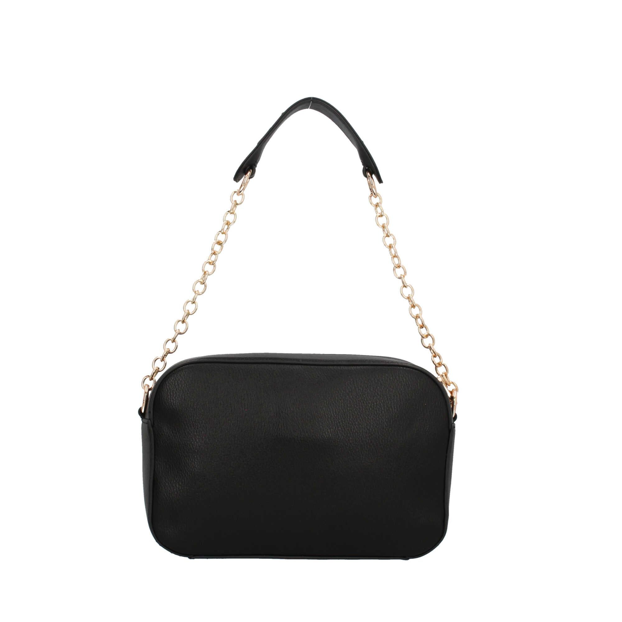 Borsa a Tracolla Chic con Catena Metallica e Logo in Rilievo