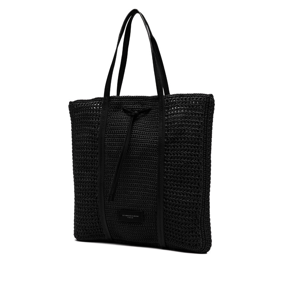 Shopping bag Gianni Chiarini in tessuto uncinetto con design raffinato