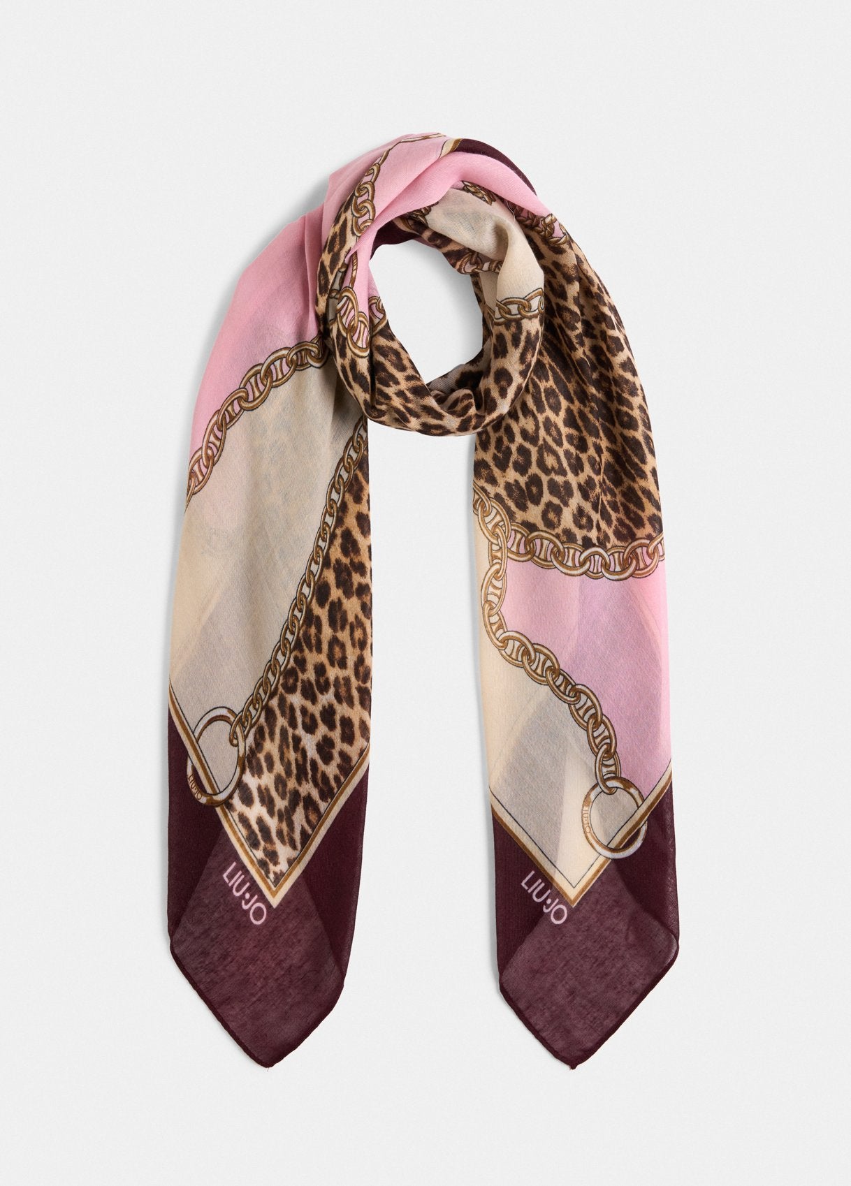 Liu Jo foulard in seta con stampa animalier BORDEAUX TU | Giò Fashion