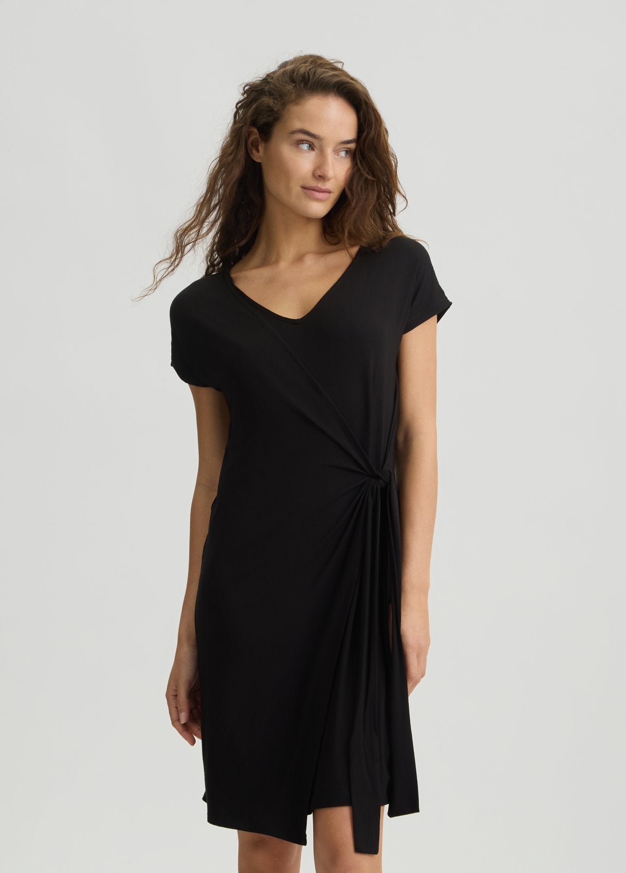 Liu Jo Abito in Jersey con Nodo Laterale Nero L | Giò Fashion