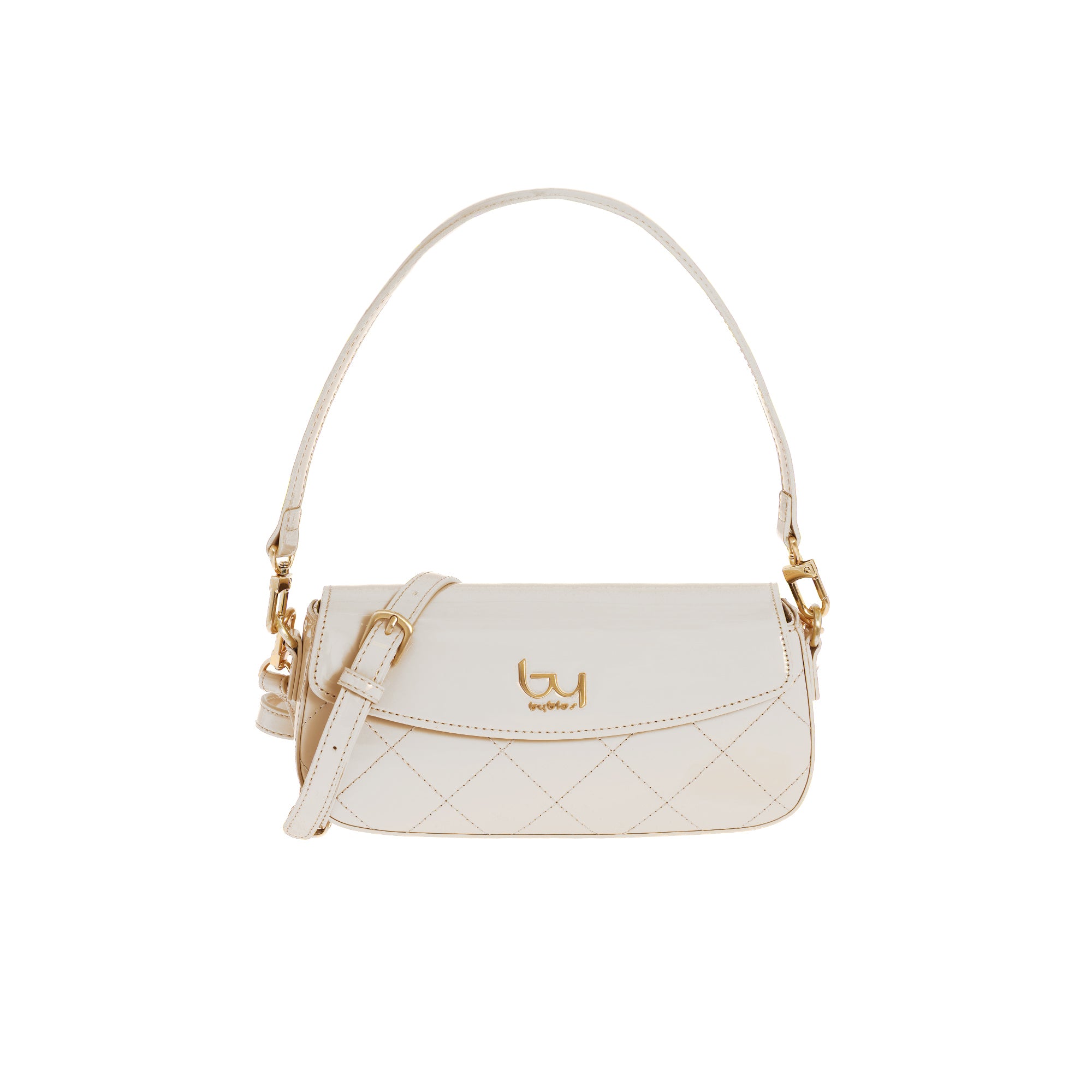 Borsa a spalla Byblos donna trapuntata con patta e tracolla regolabile elegante Bianco TU | Giò Fashion