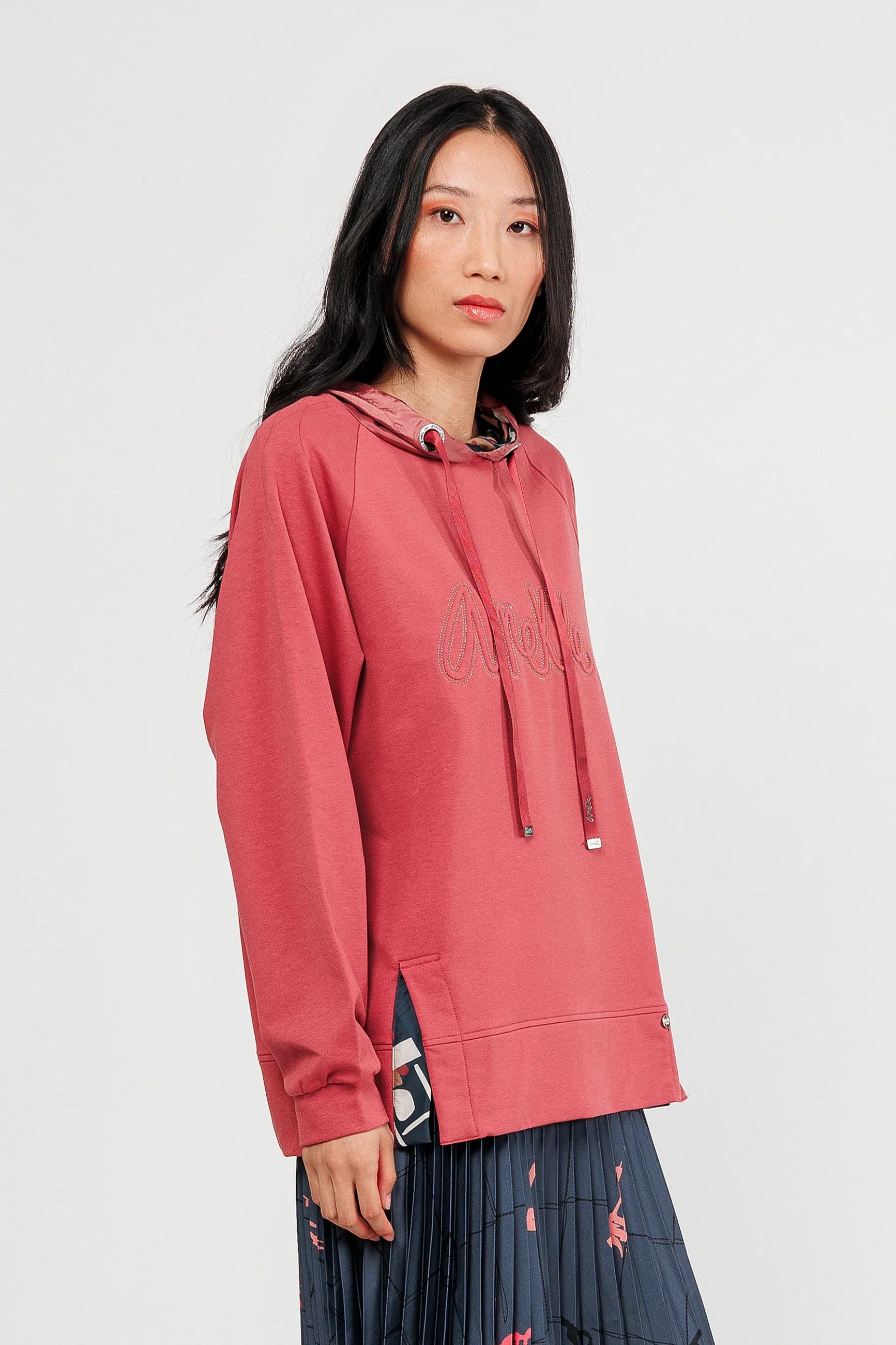 Felpa Anekke donna con cappuccio e logo ricamato Rosso L/XL | Giò Fashion
