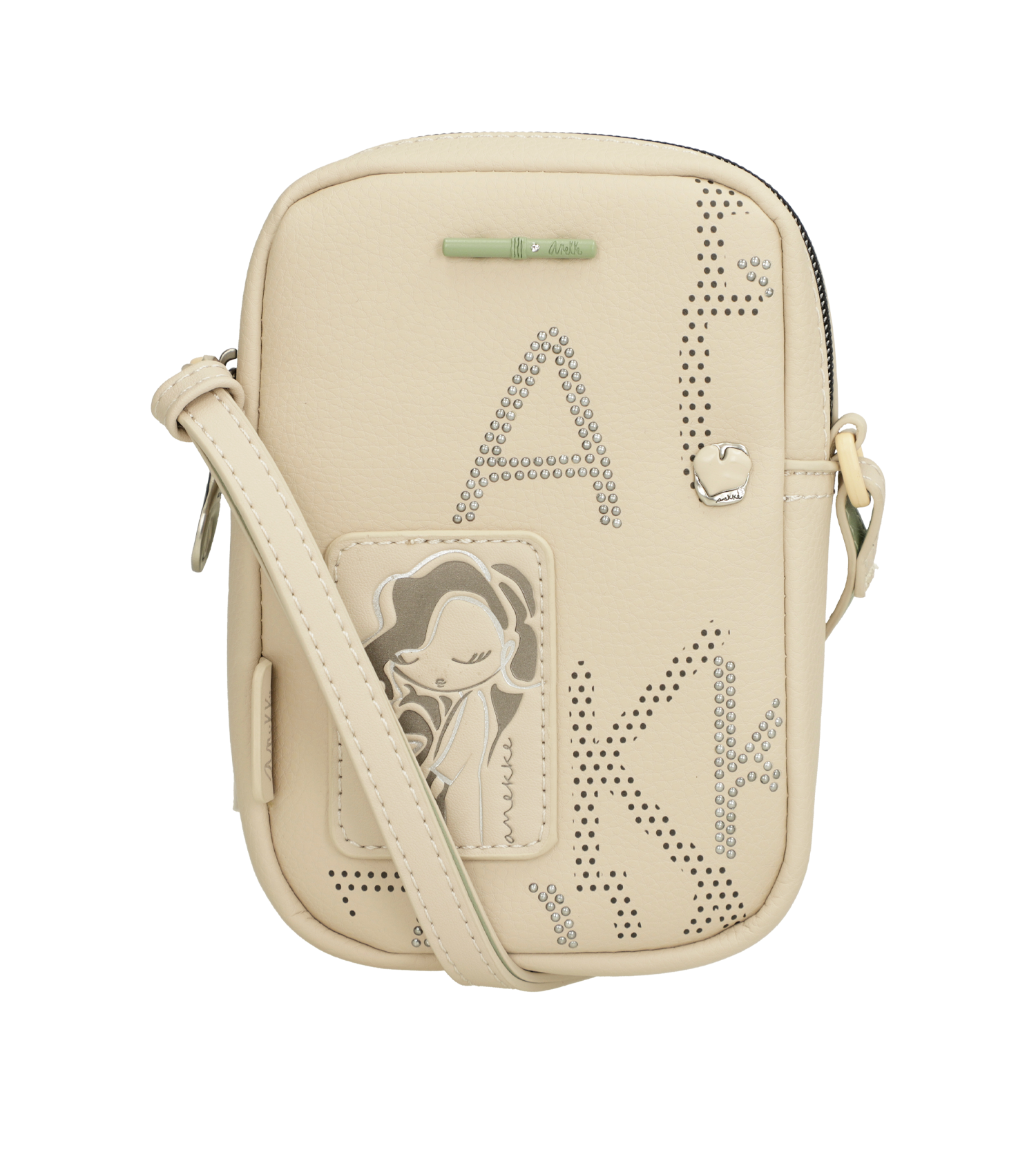 Borsa a tracolla Anekke compatta con dettagli traforati Beige TU | Giò Fashion