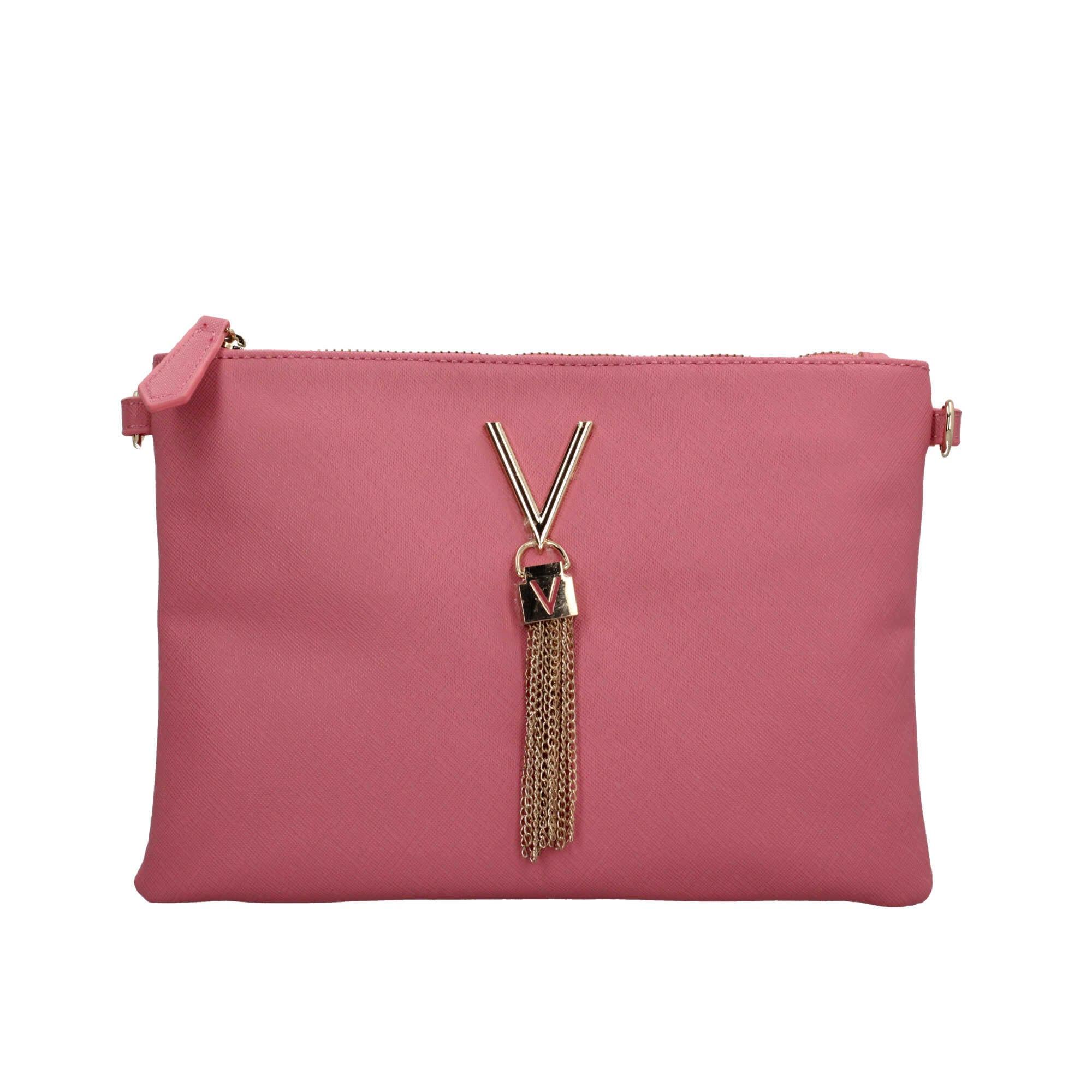 Valentino pochette elegante con tracolla a catena e logo frontale