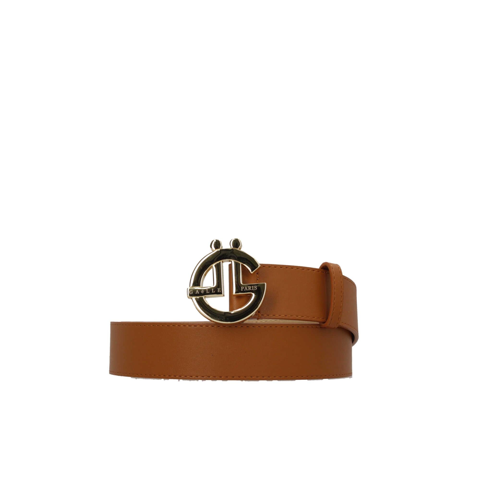 Cintura in ecopelle con logo in metallo