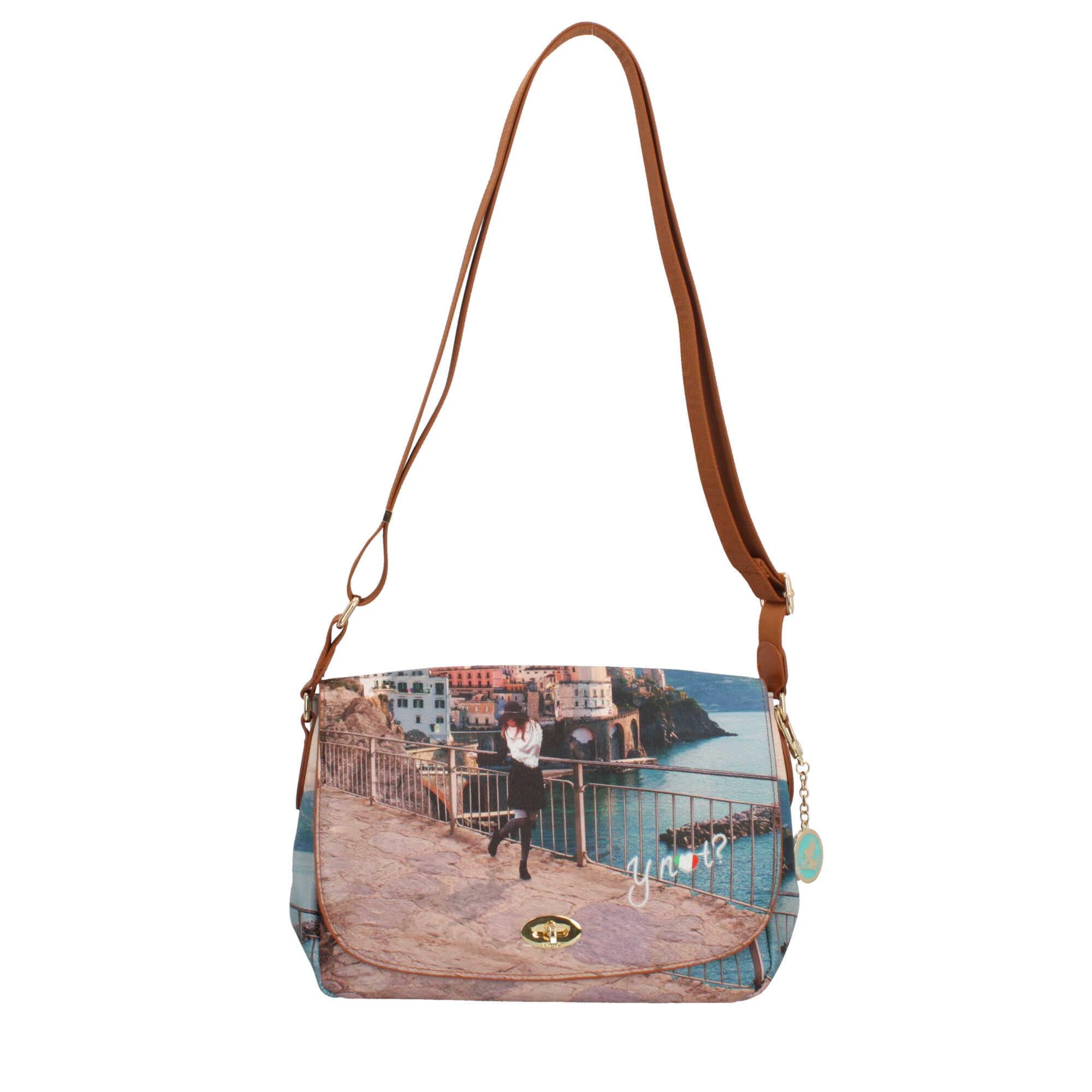 Borsa a Tracolla Y Not con Patta e Chiusura a Girello