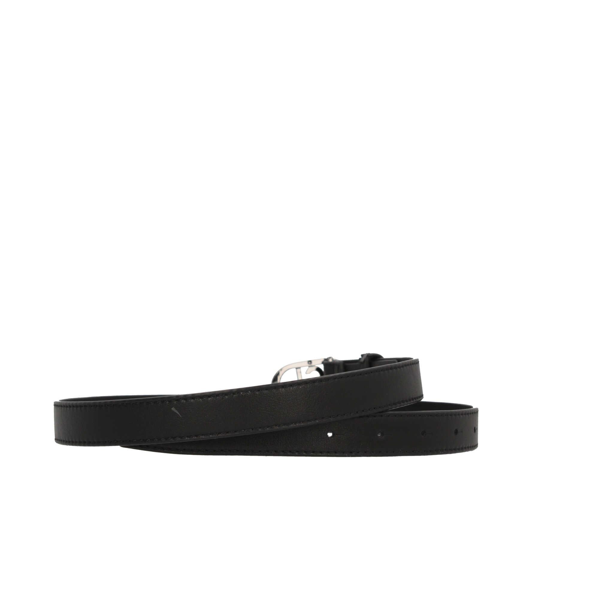 Cintura Elegante Sottile in Pelle con Fibbia Decorativa per Donna