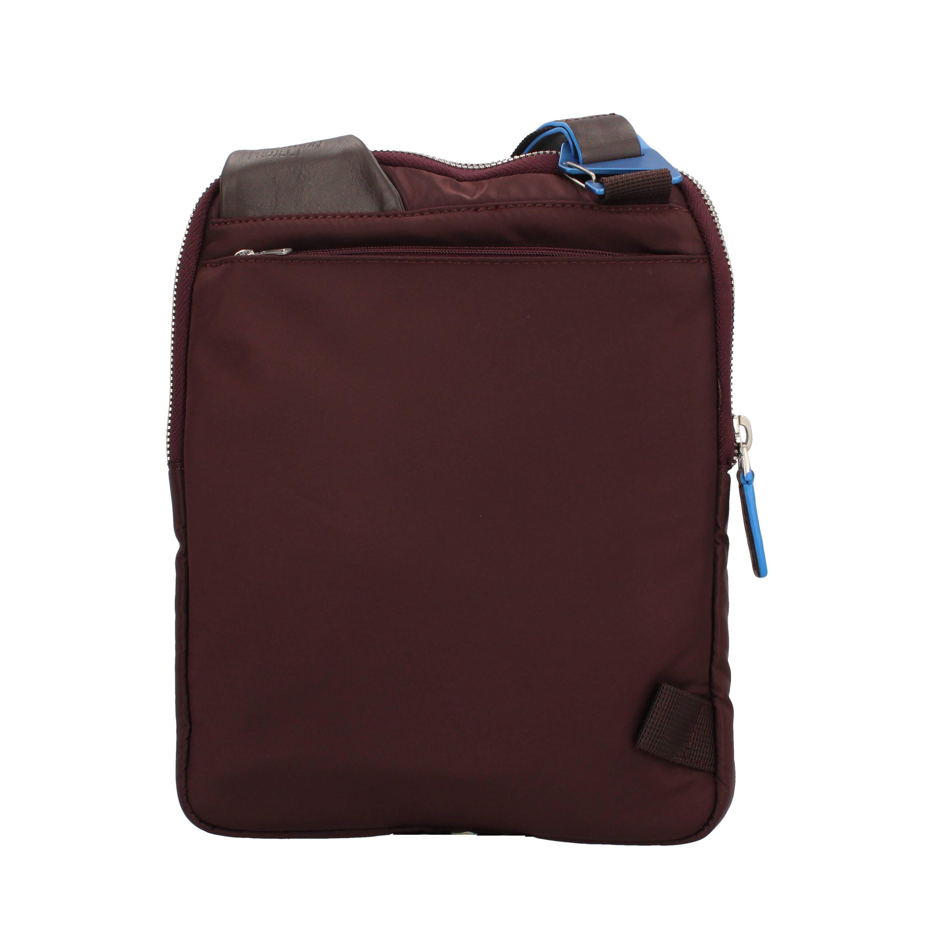 Borsa a tracolla in pelle e tessuto