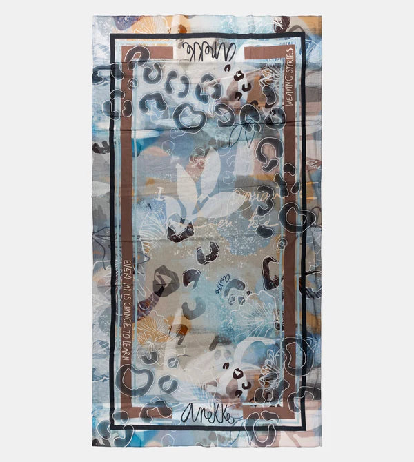 Foulard Anekke con Stampa Artistica e Dettagli Eleganti Blu TU | Giò Fashion