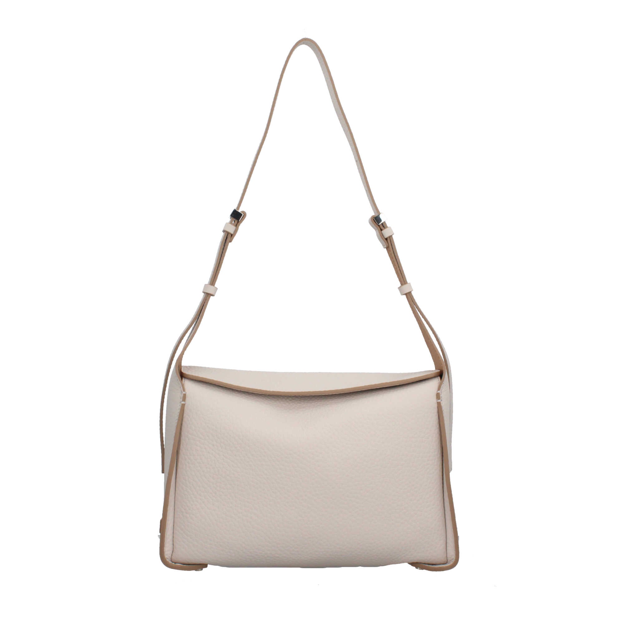 Gianni Chiarini Penelope borsa a tracolla in pelle double grana maxi con chiusura a calamita