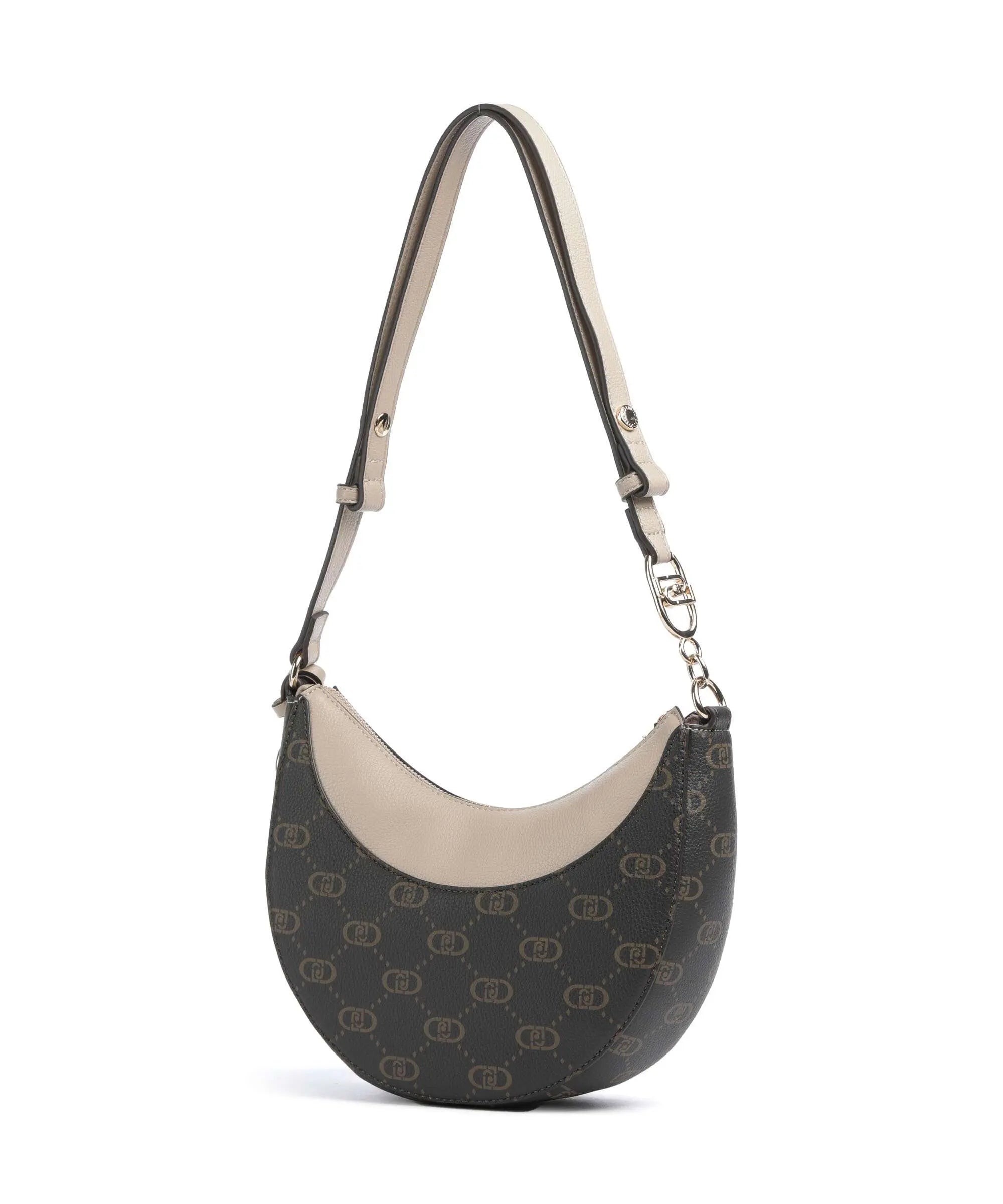 Borsa a spalla Liu Jo hobo con logo all over Beige TU | Giò Fashion