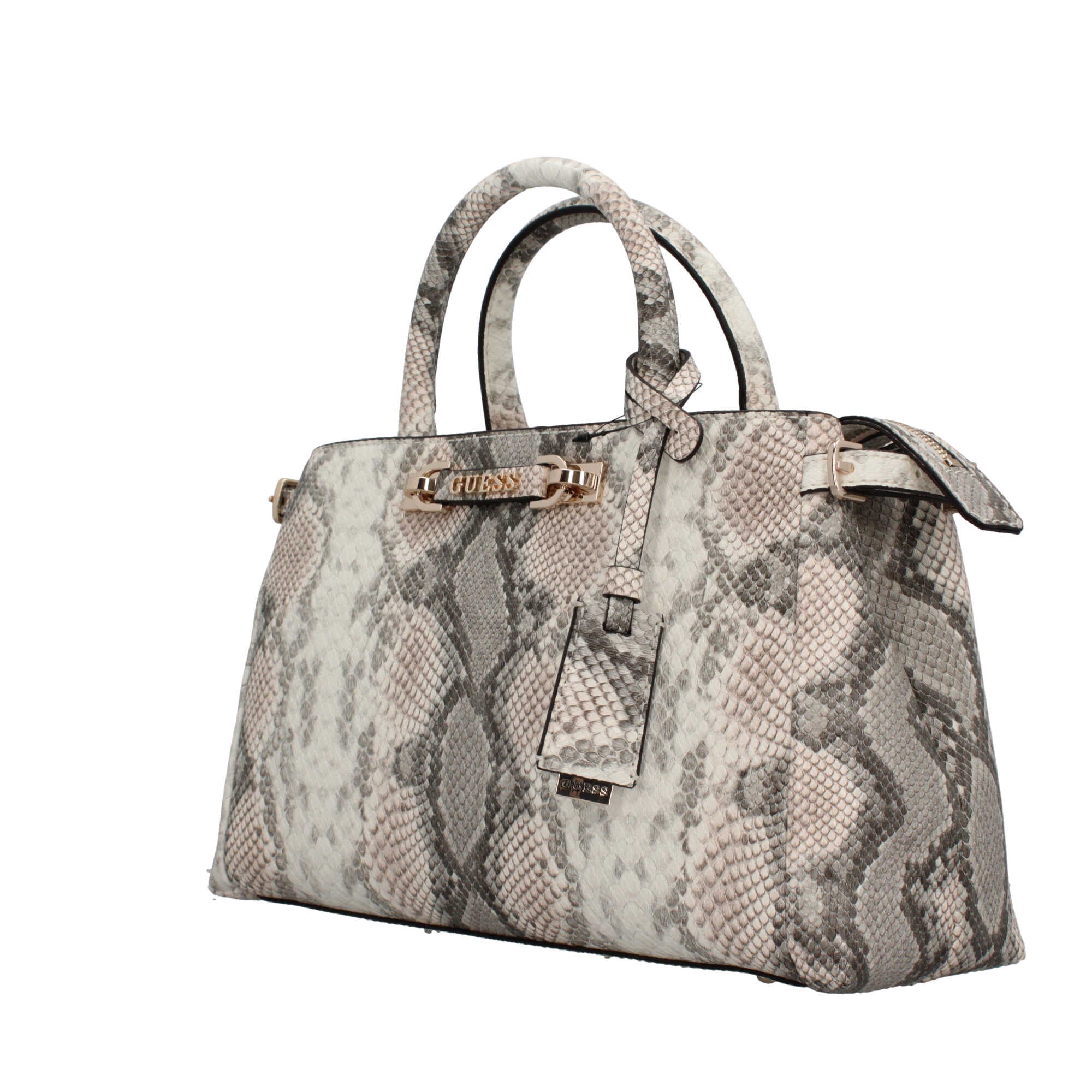 Borsa a mano Guess effetto pitonato con dettagli eleganti Grigio TU | Giò Fashion