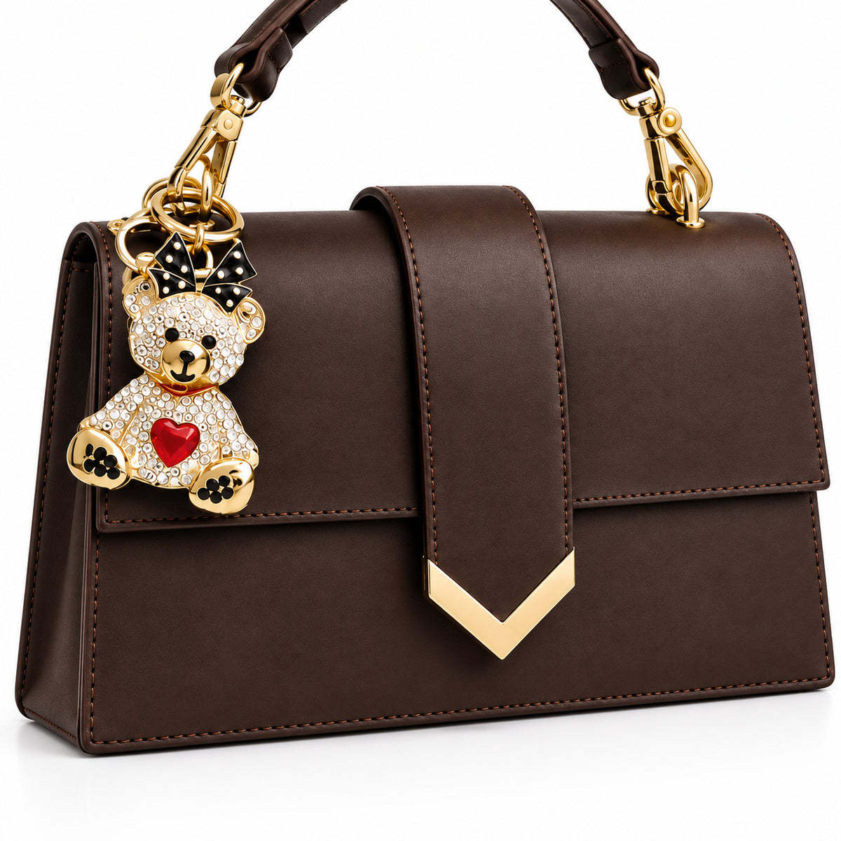 PashBag Borsa a Mano con Chiusura a V e Charm