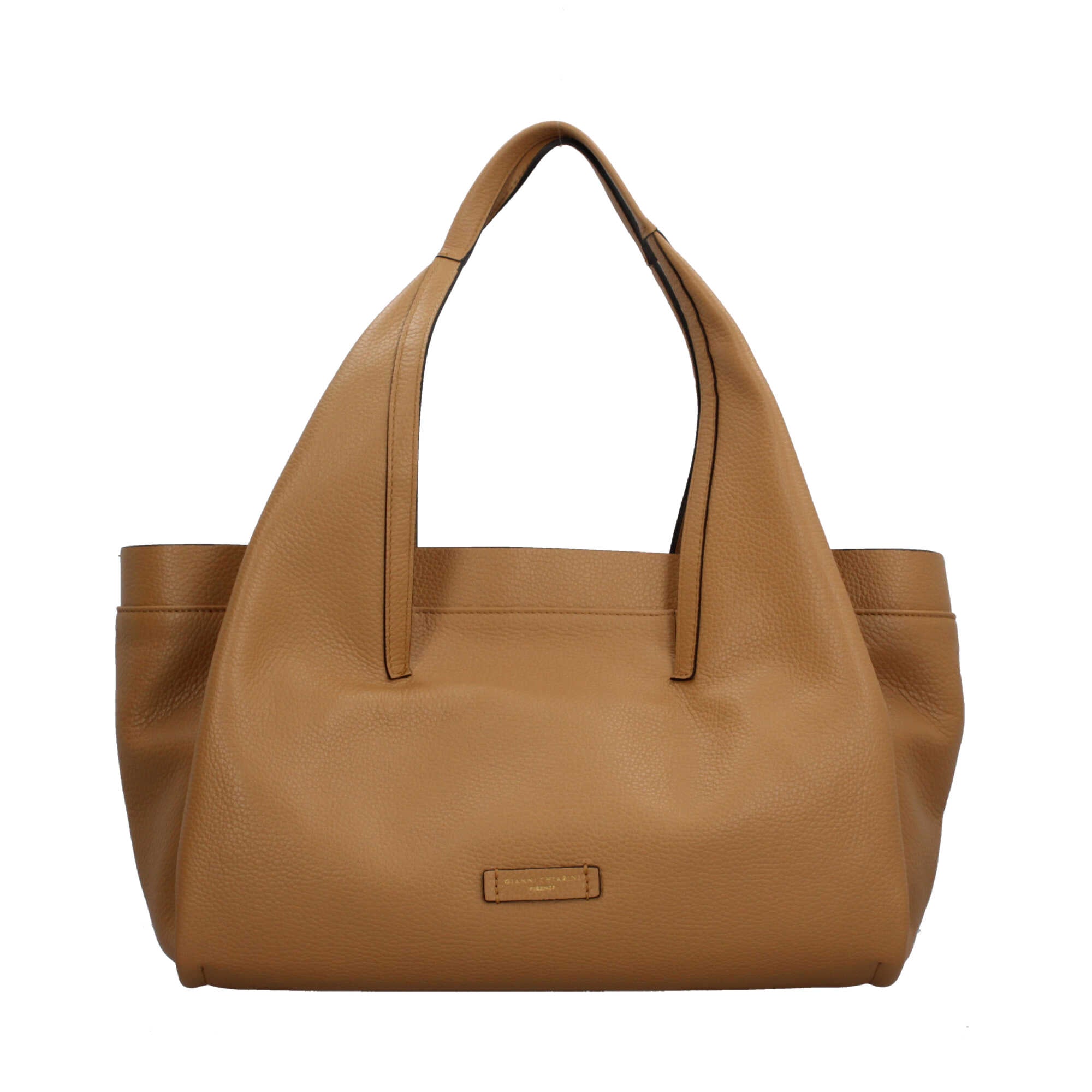 Borsa Gianni Chiarini Giulia in pelle martellata con doppia portabilità Beige TU | Giò Fashion