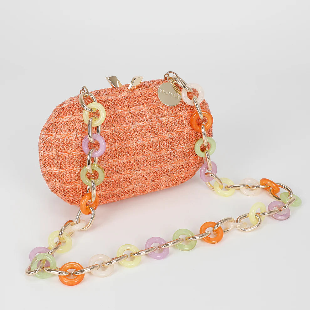 Borsa tracolla rigida donna Mimi Mua con catena colorata