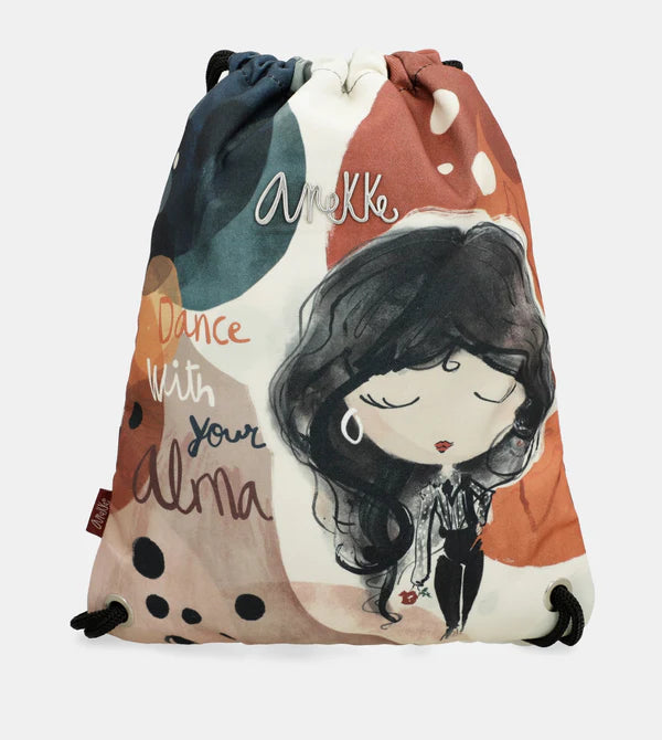 Zaino sacca Anekke con design artistico e motivi ispirati