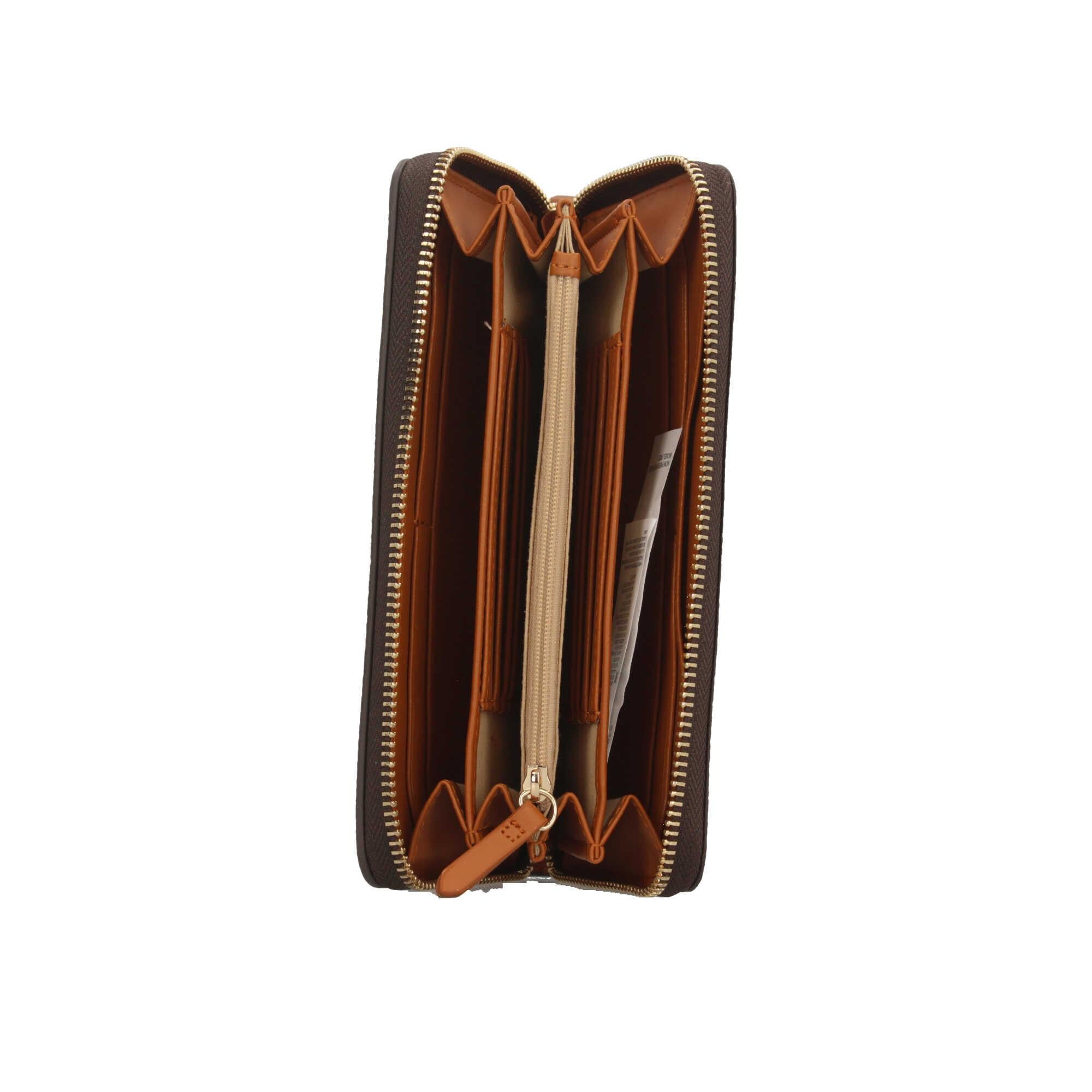 Portafoglio Valentino con zip e stampa monogram