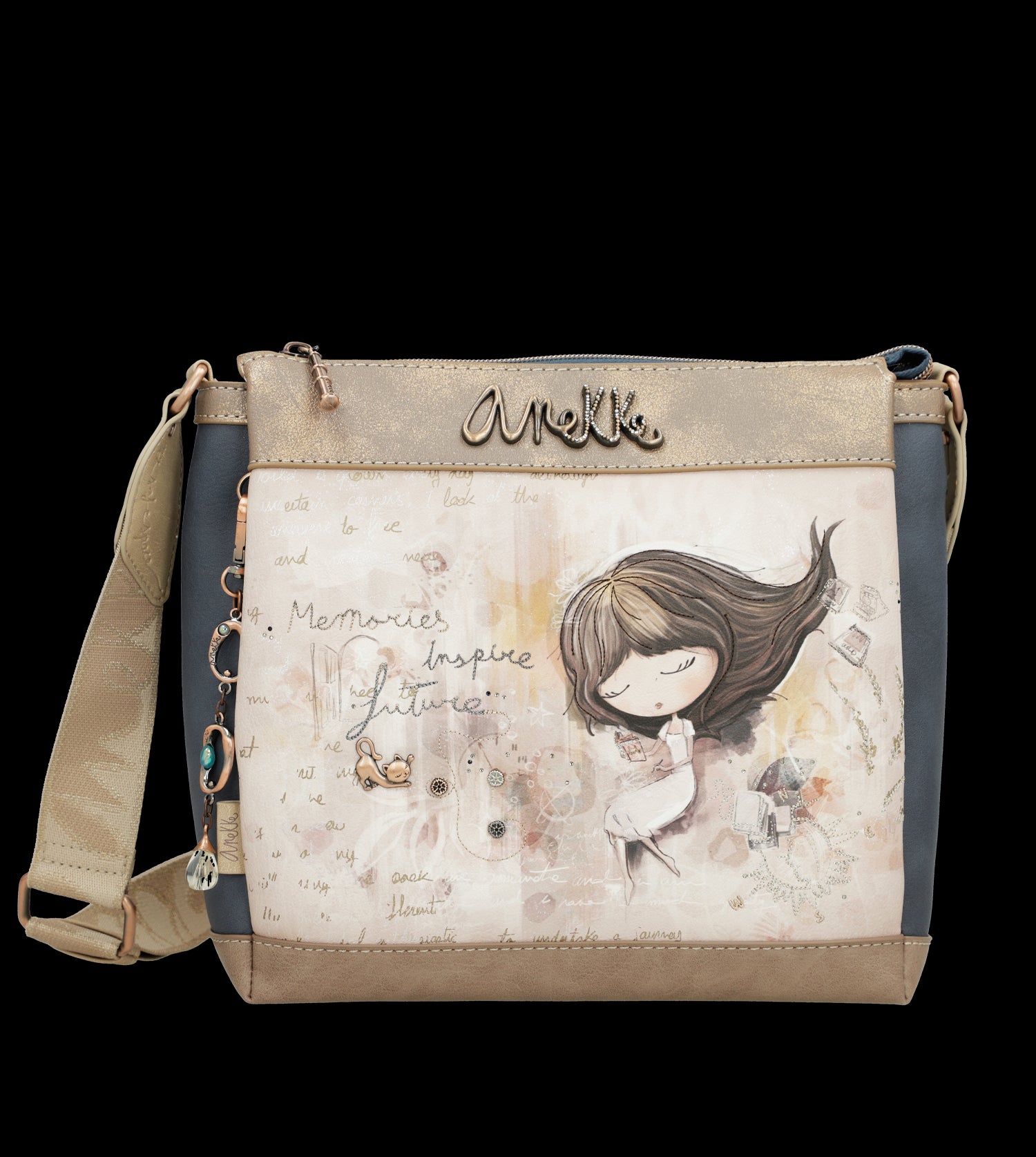 Borsa a tracolla Anekke elegante e pratica con dettagli artistici