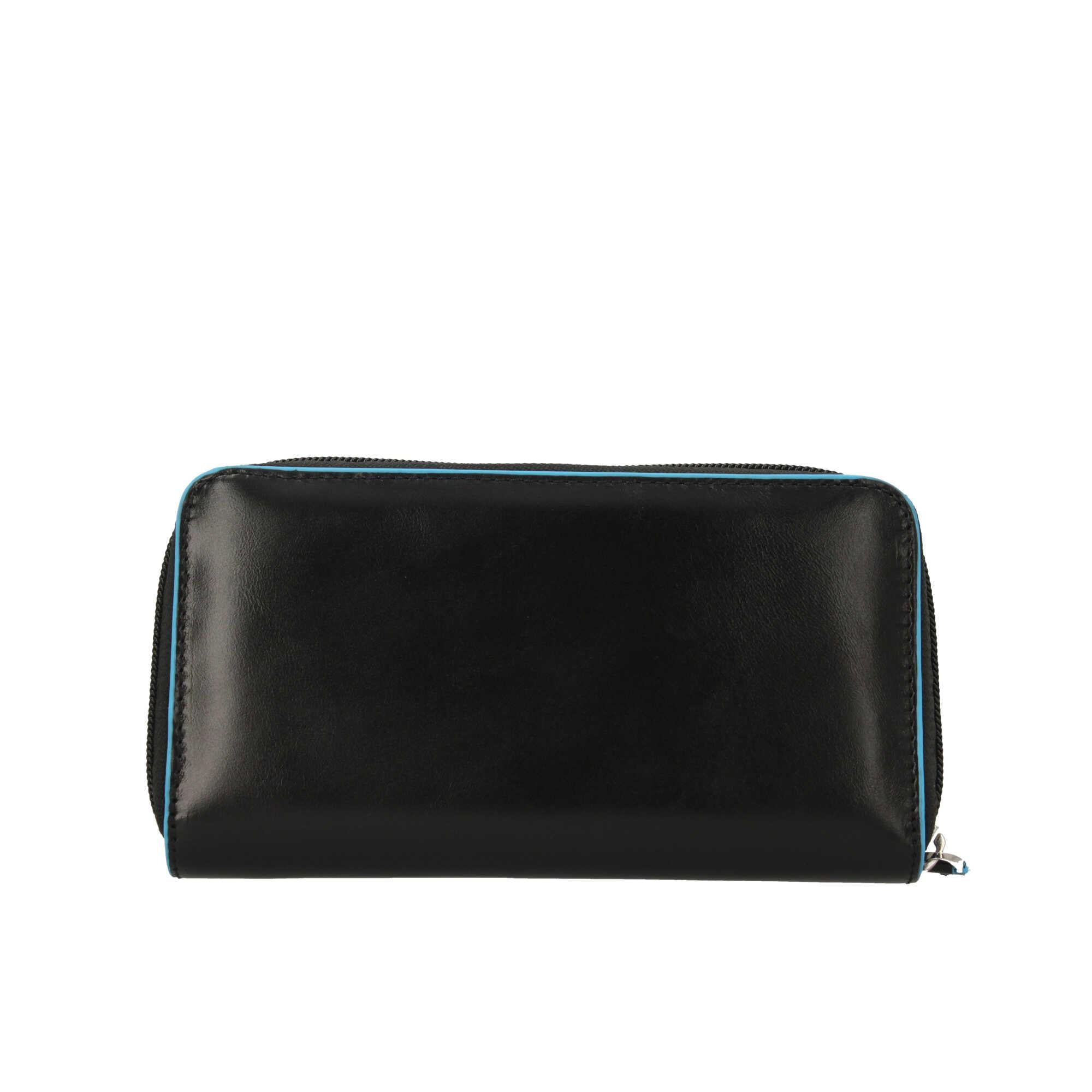 Portafoglio Piquadro donna a quattro soffietti con zip, po Blue Square