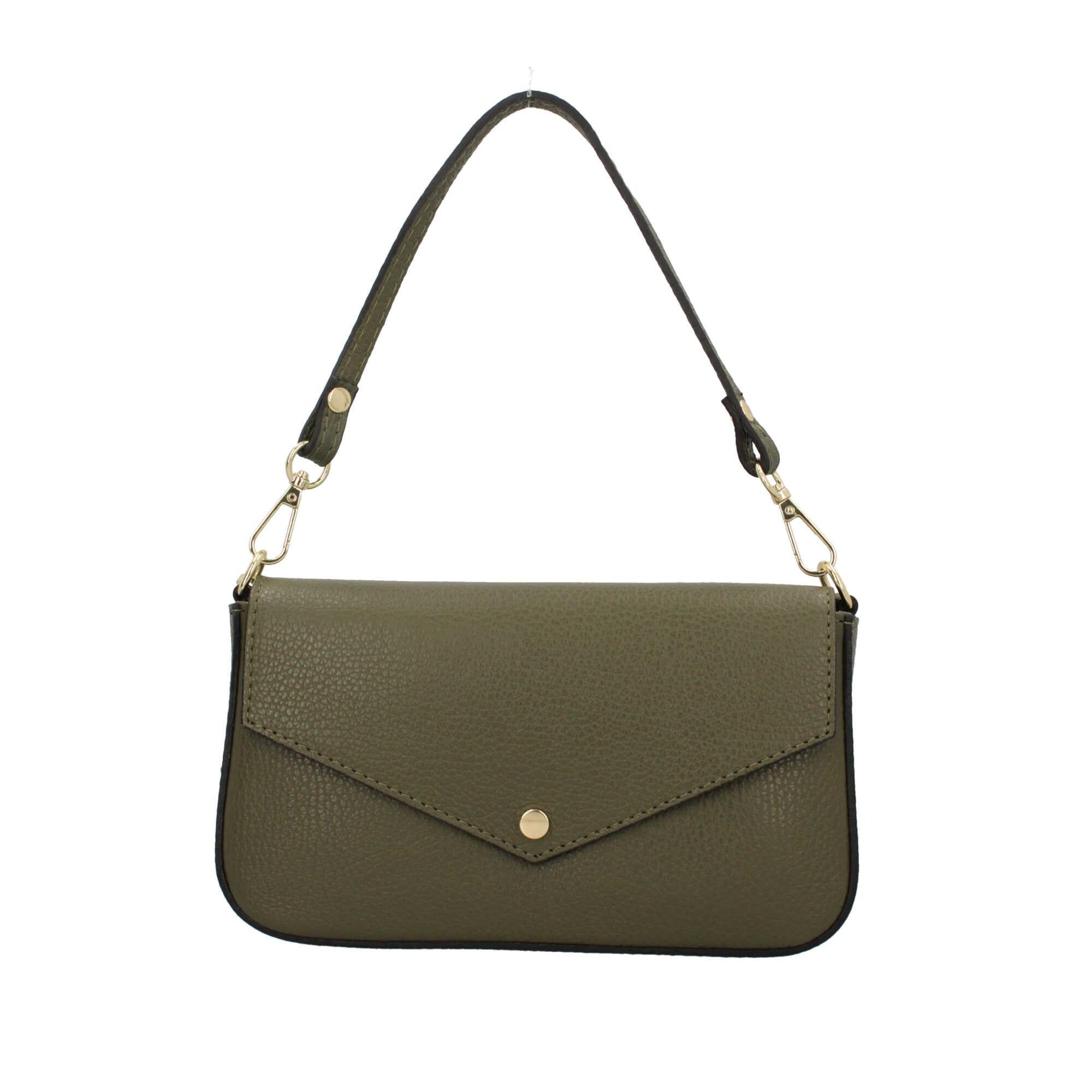 Borsa a spalla in pelle con tracolla regolabile