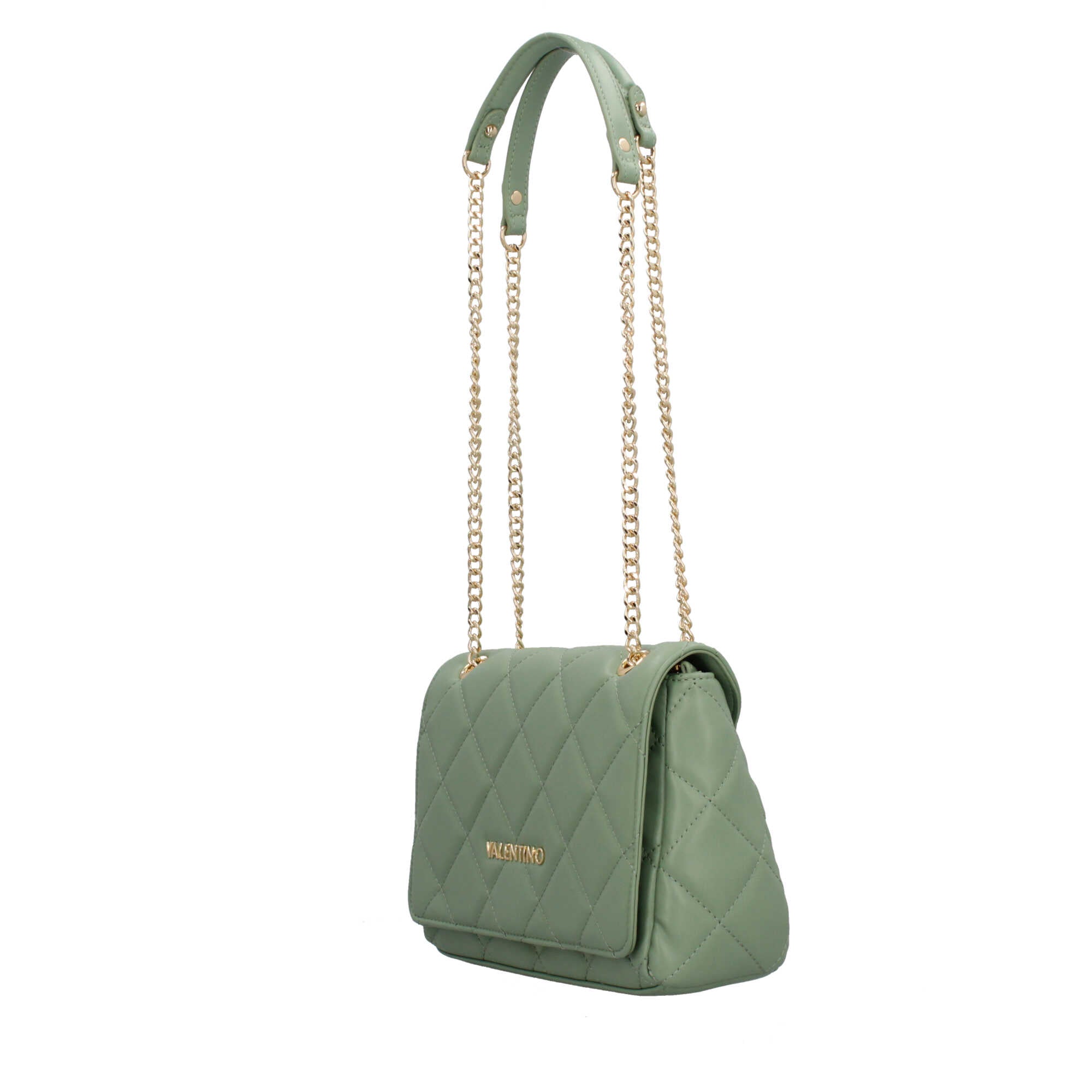 Borsa a tracolla Valentino trapuntata con catena dorata Verde TU | Giò Fashion