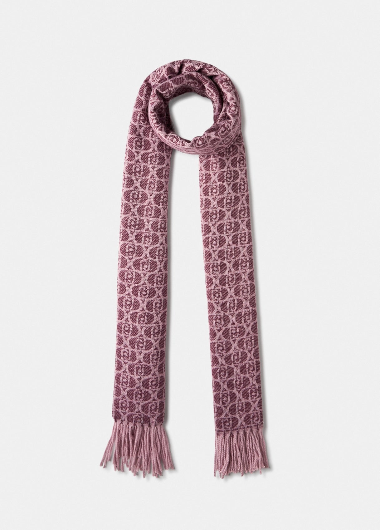 Sciarpa Liu Jo con logo jacquard e frange BORDEAUX TU | Giò Fashion