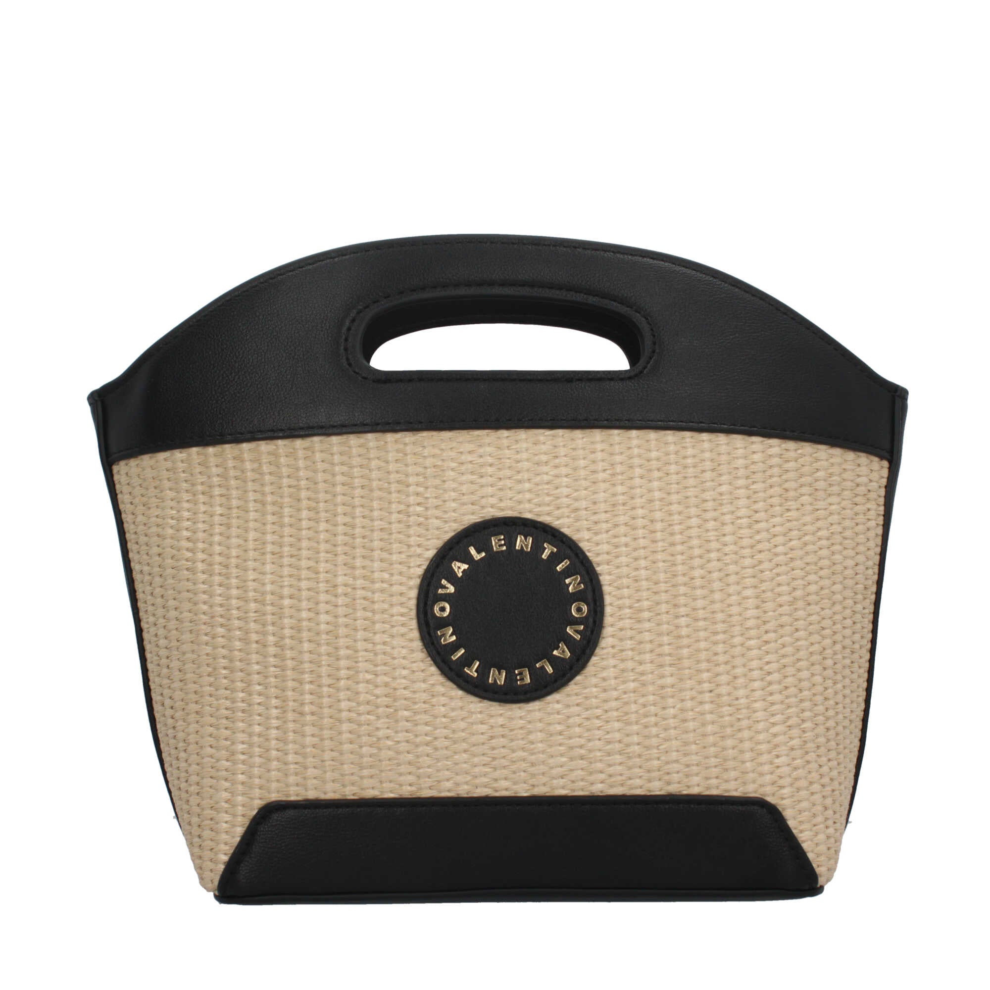 Valentino Borsa a Mano Saylor in Raffia ed Ecopelle Nero TU | Giò Fashion