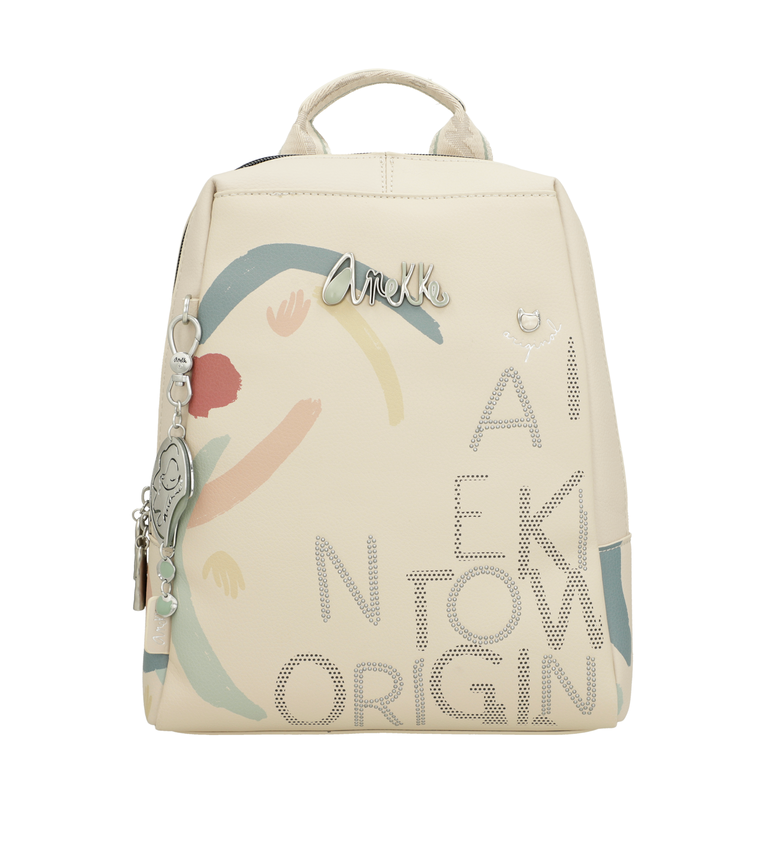Zaino Anekke con dettagli traforati e charm decorativo Bianco TU | Giò Fashion