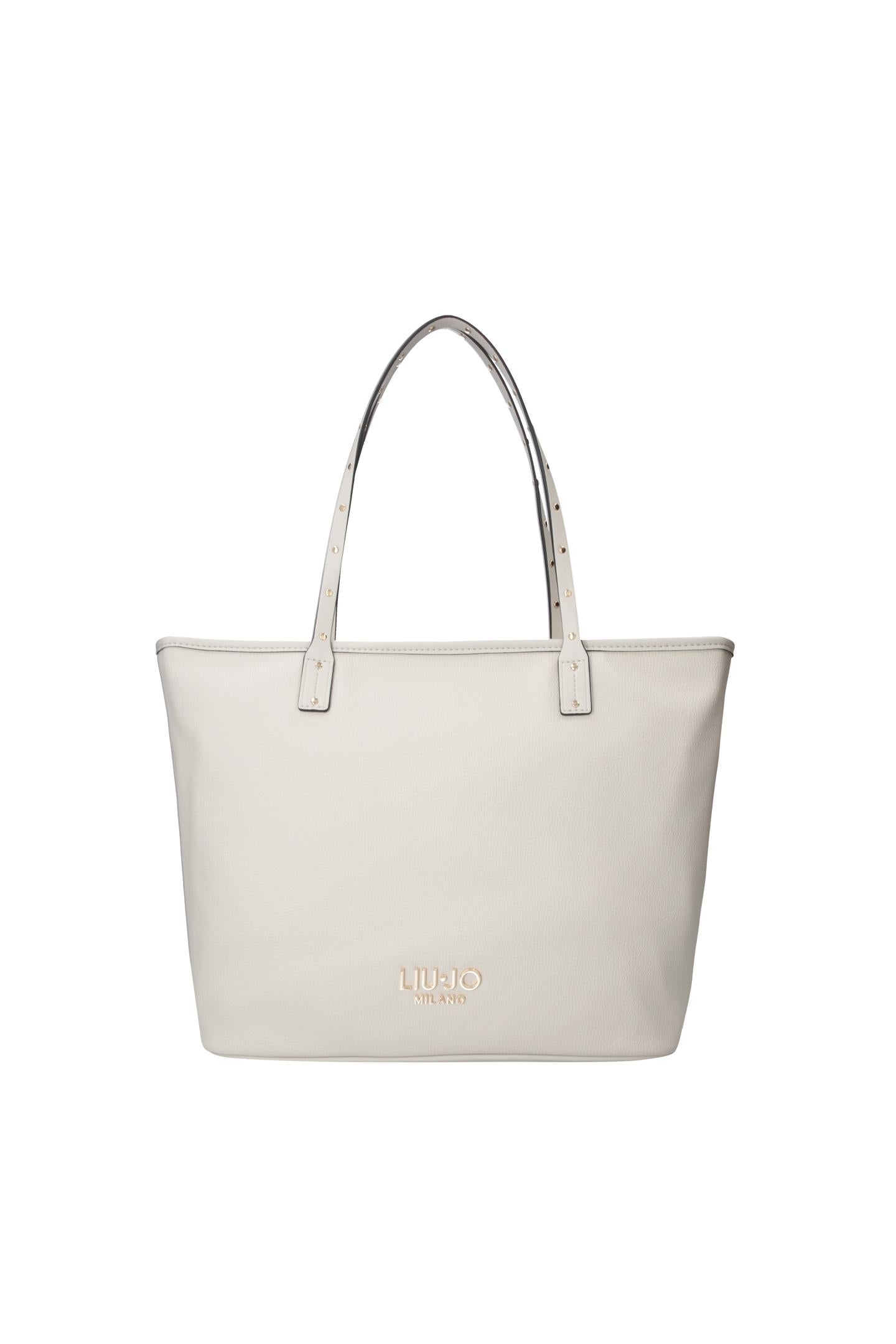 Shopping bag Liu Jo con manici lunghi e logo frontale Cream TU | Giò Fashion