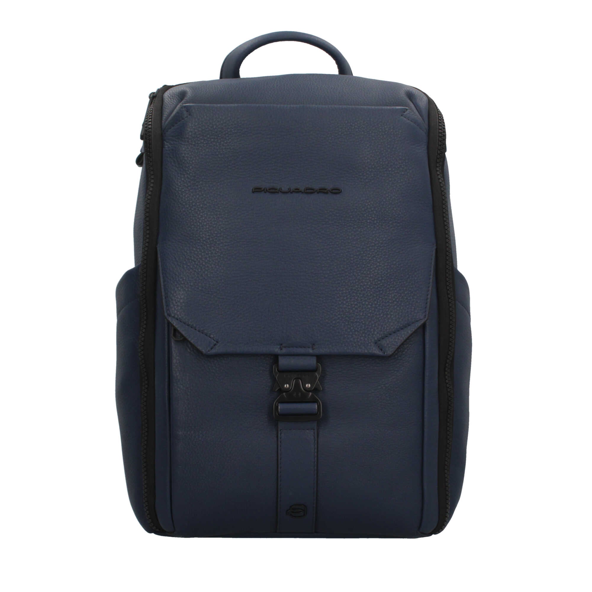 Piquadro zaino in pelle per laptop 13,3" con protezione antiurto e RFID