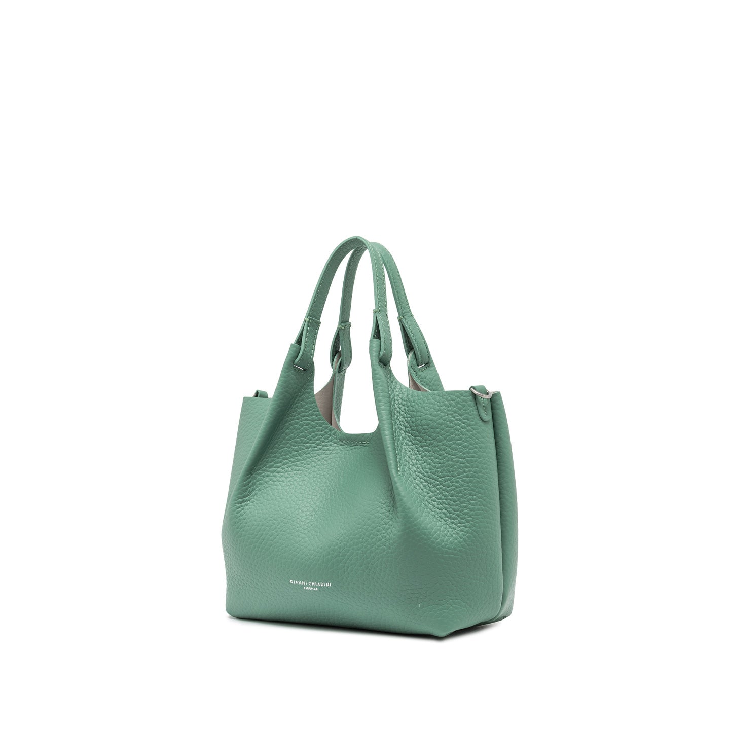 Gianni Chiarini Dua borsa in pelle grana maxi con doppi manici e tracolla