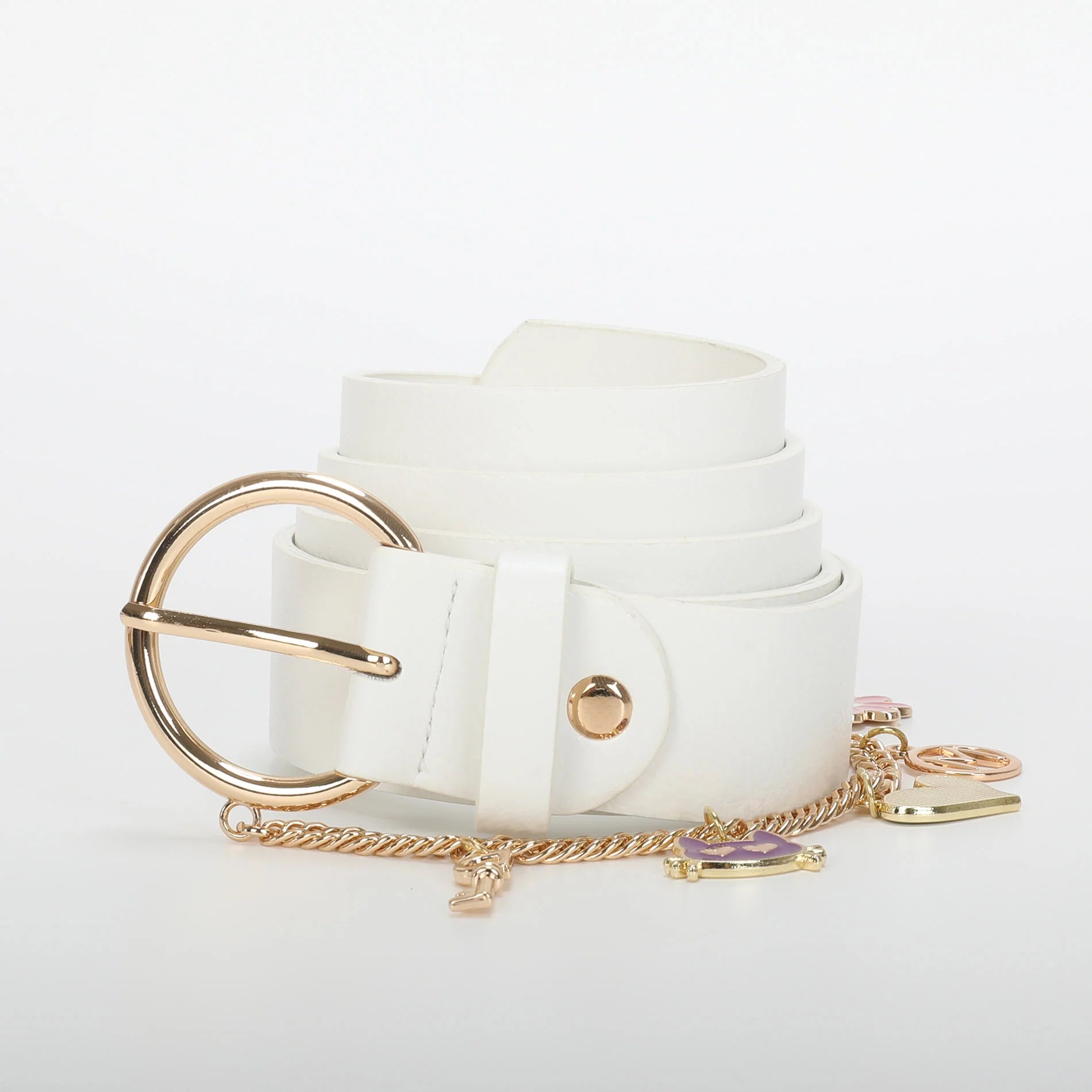 Cintura basic Mimi Mua con dettagli oro Bianco TU | Giò Fashion