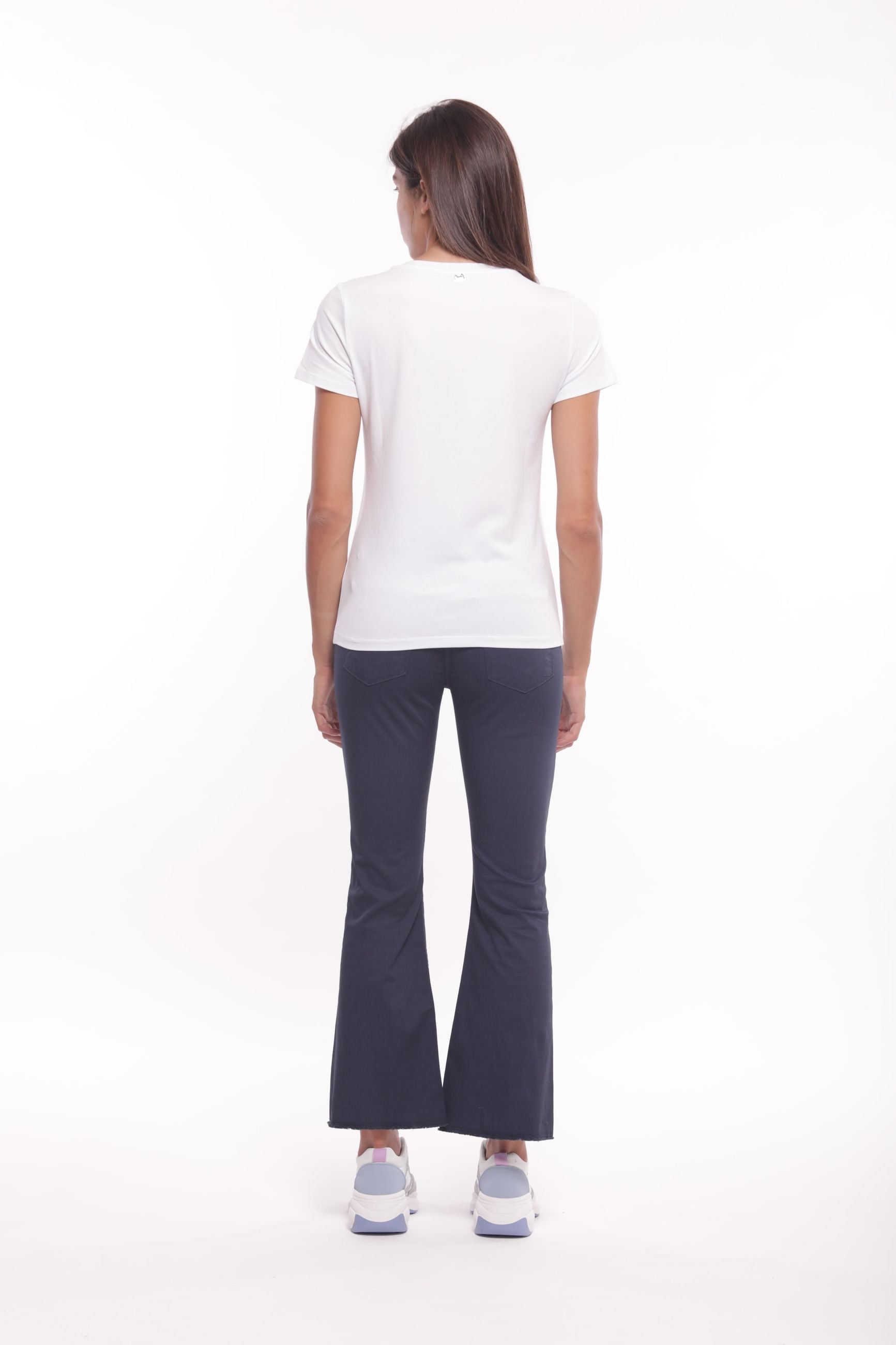 Mimi Mua pantalone cropped flare in gabardina