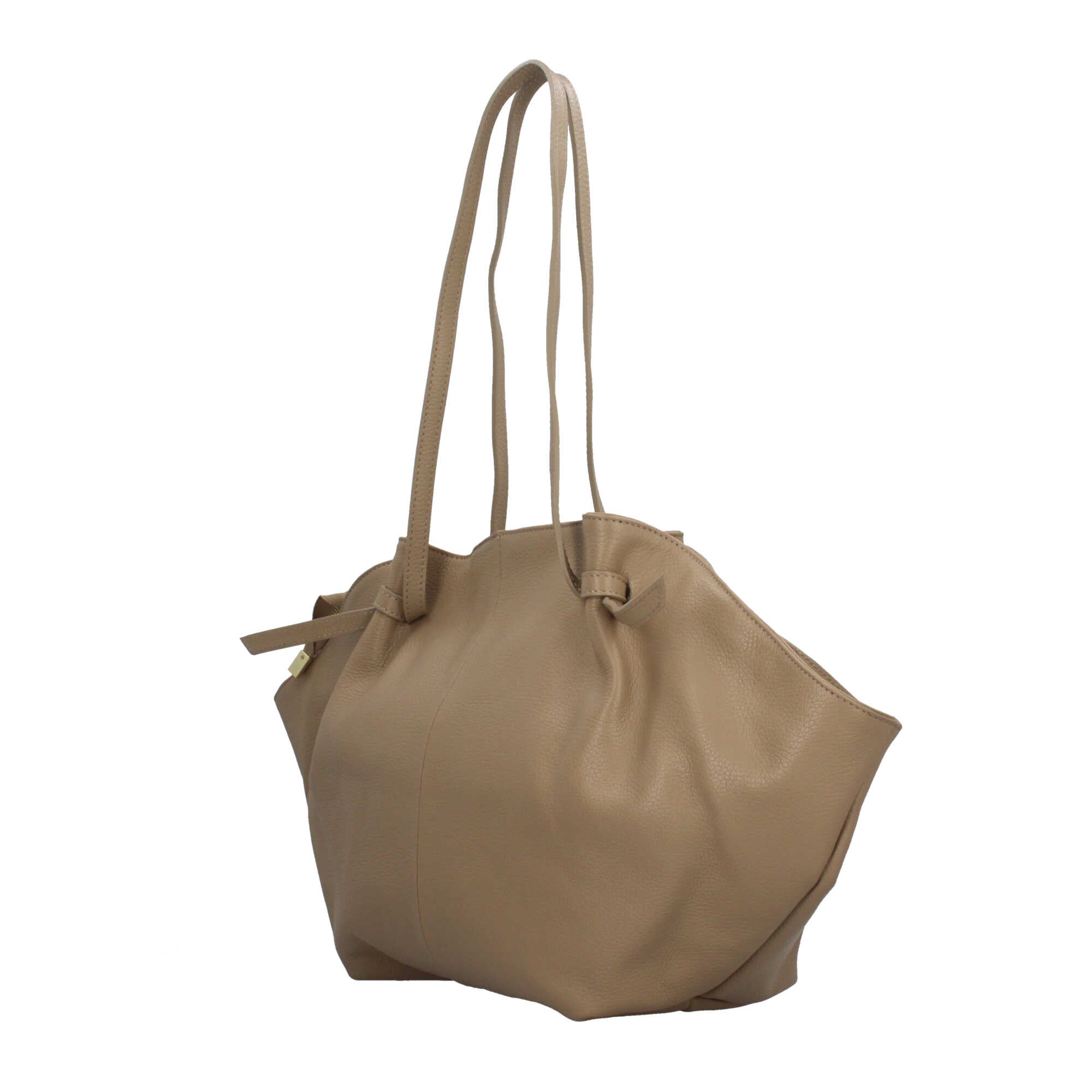 Borsa Made in Italy morbida in vera pelle con doppio manico