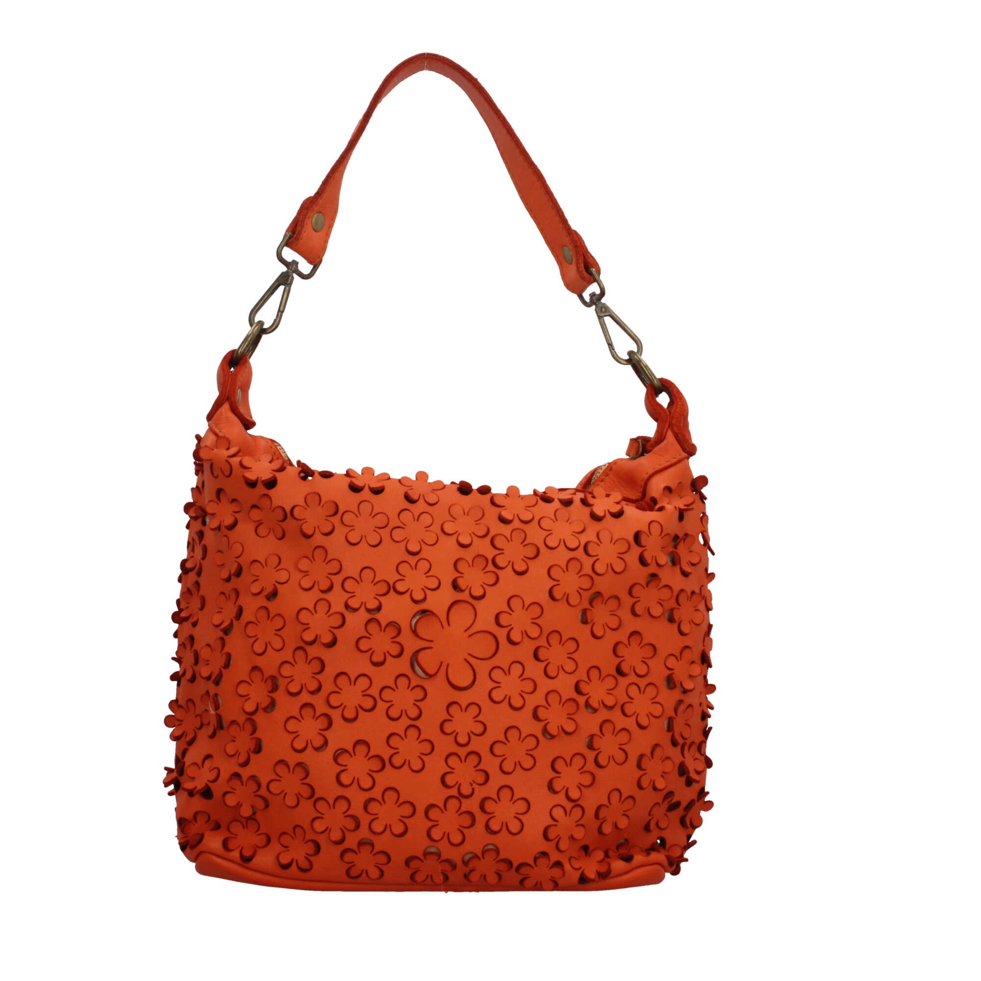 Borsa Made in Italy in vera pelle con lavorazione intrecciata a pannelli